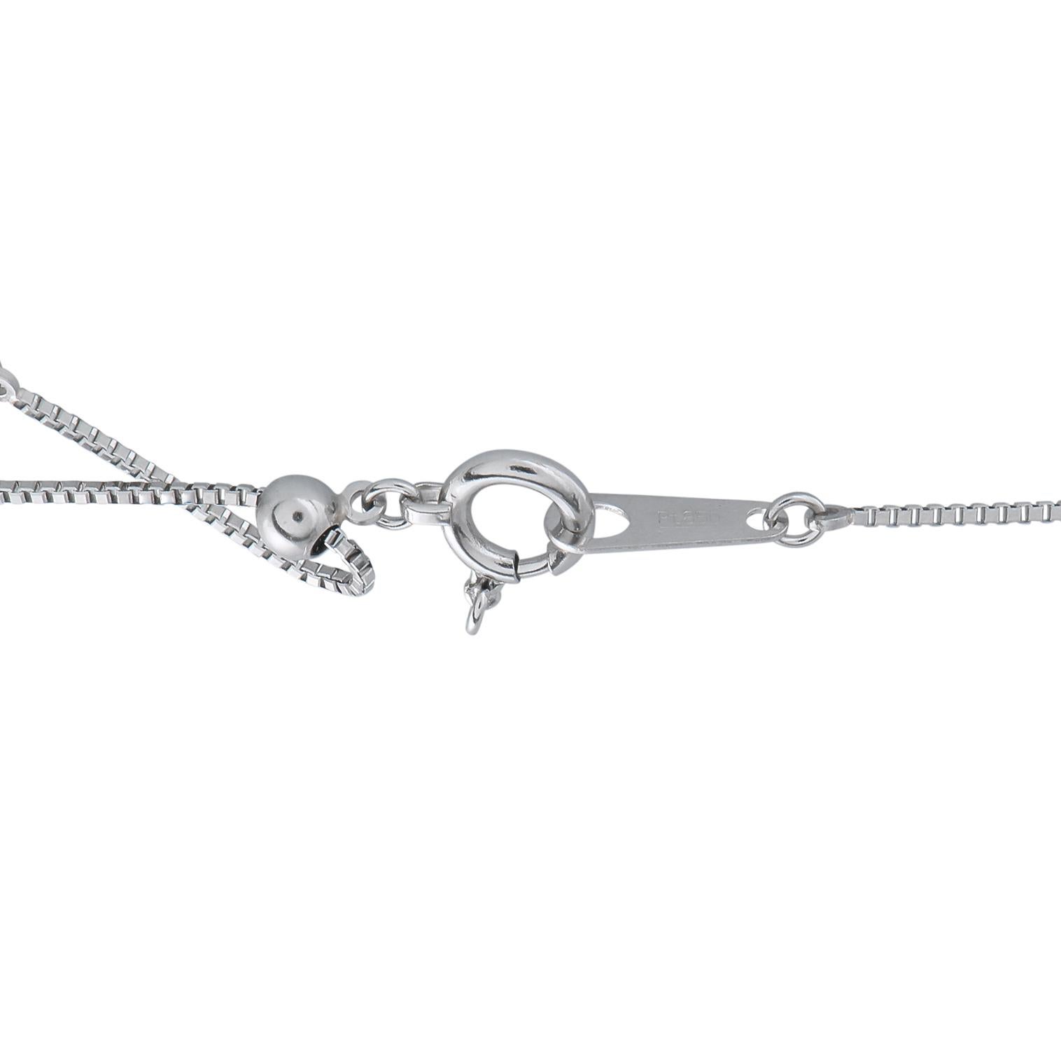 Platin 0,43ct Diamant und Saphir Runde Anhänger Halskette (Rundschliff) im Angebot