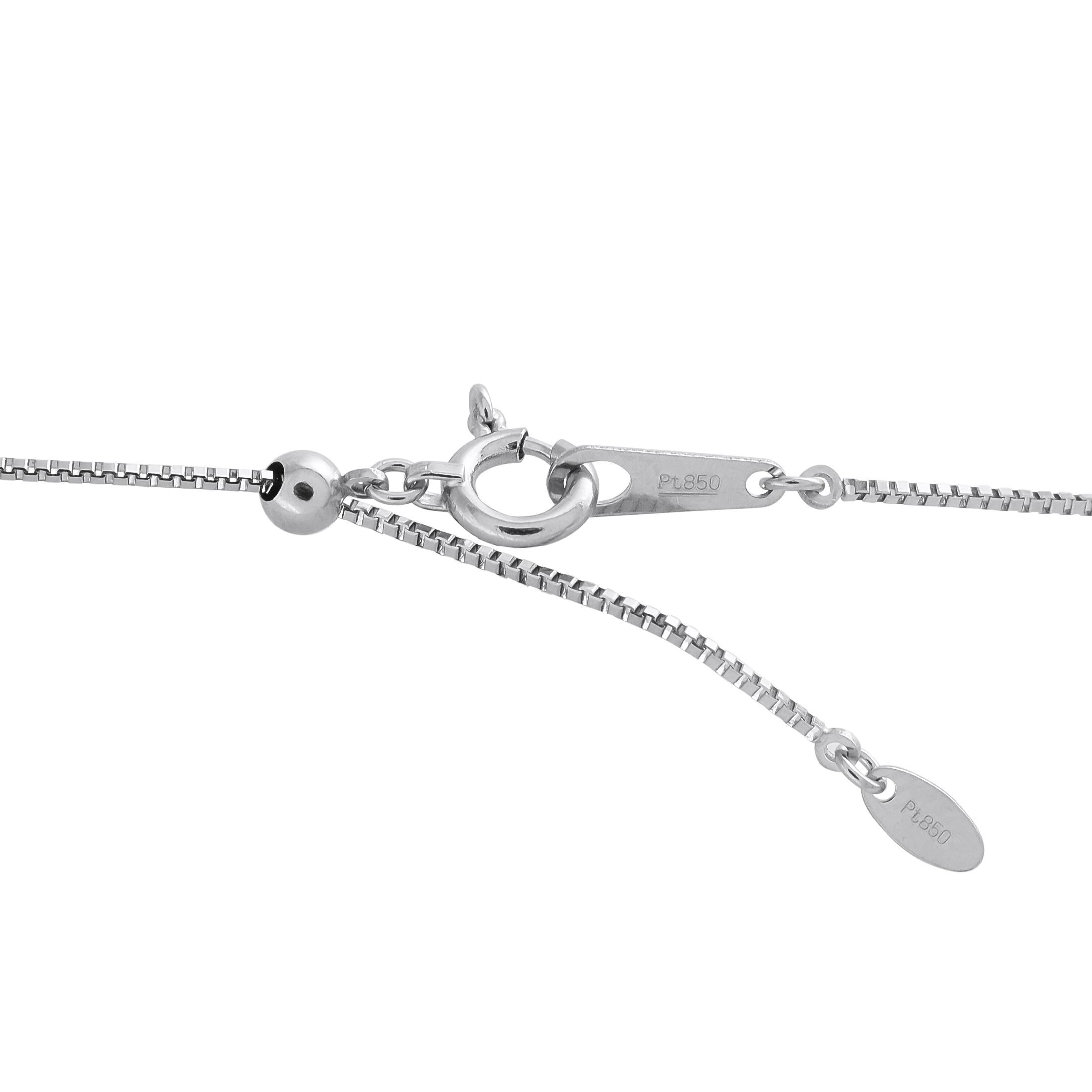 Taille ronde Collier ovale en platine avec 0,26ct de diamant et saphir en vente