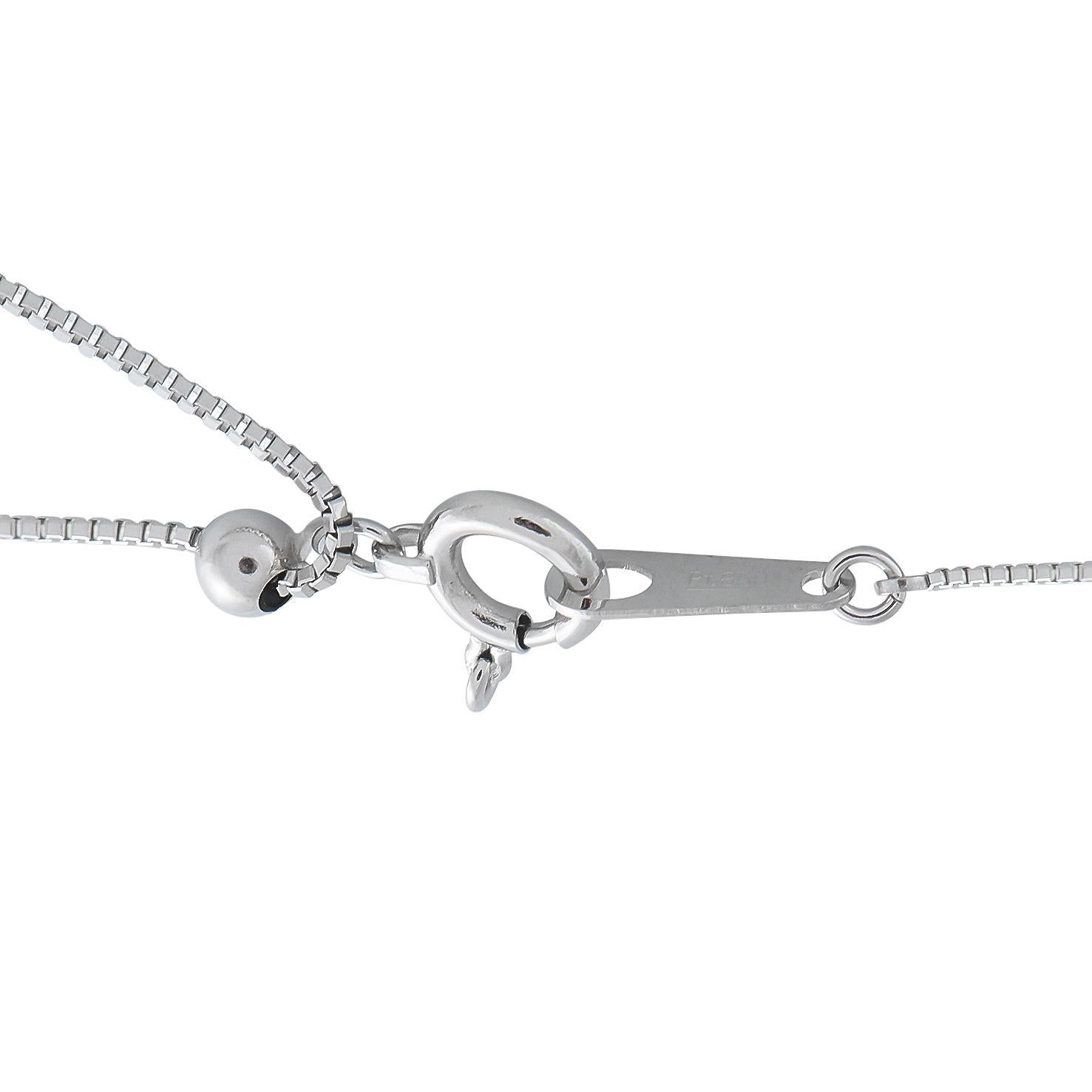 Platin 0,19ct Diamant und Saphir Anhänger Halskette (Gemischter Schliff) im Angebot