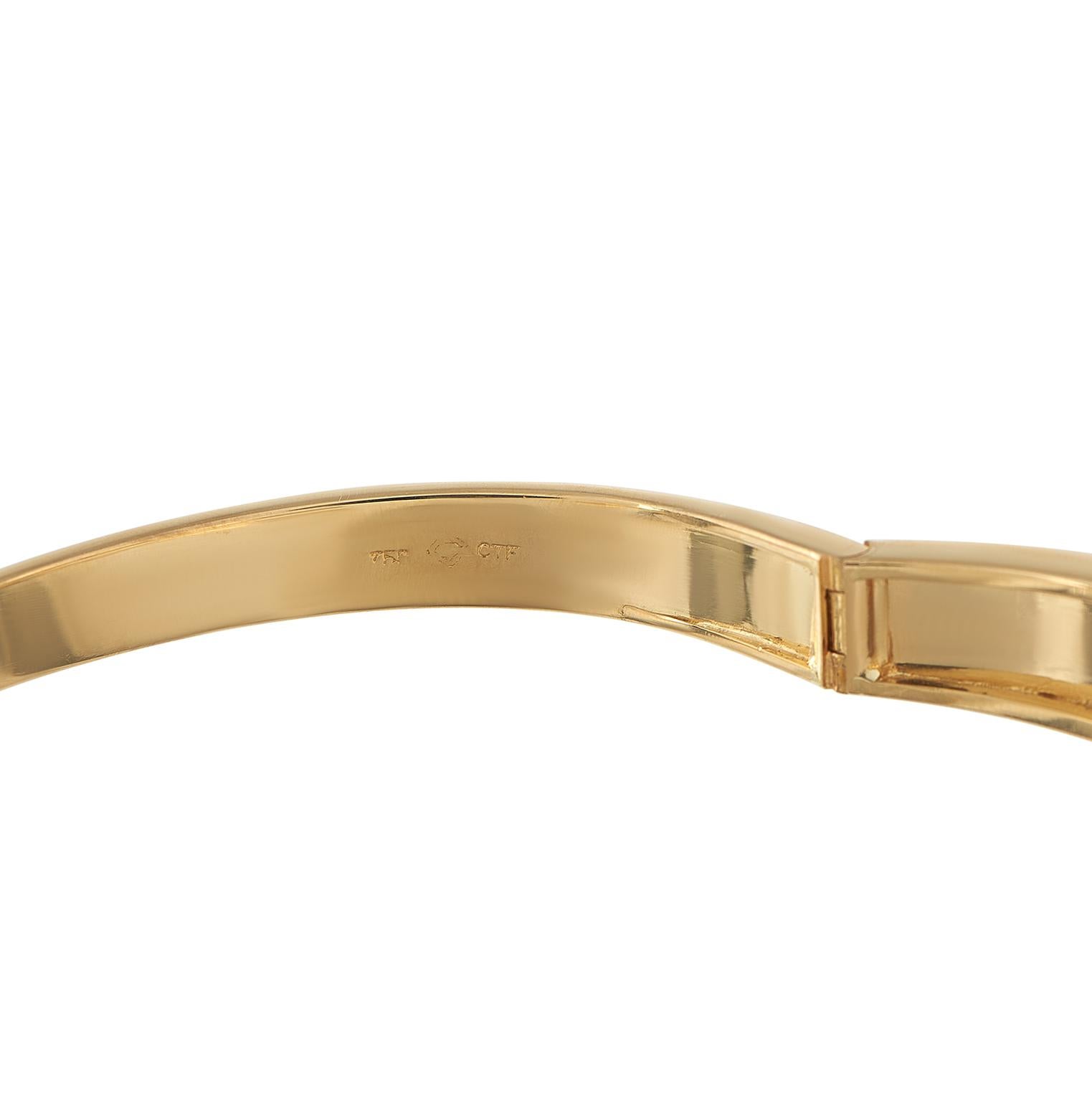 Bracciale in oro giallo 18 carati con 3,60 carati di diamanti In condizioni ottime in vendita a Southampton, PA