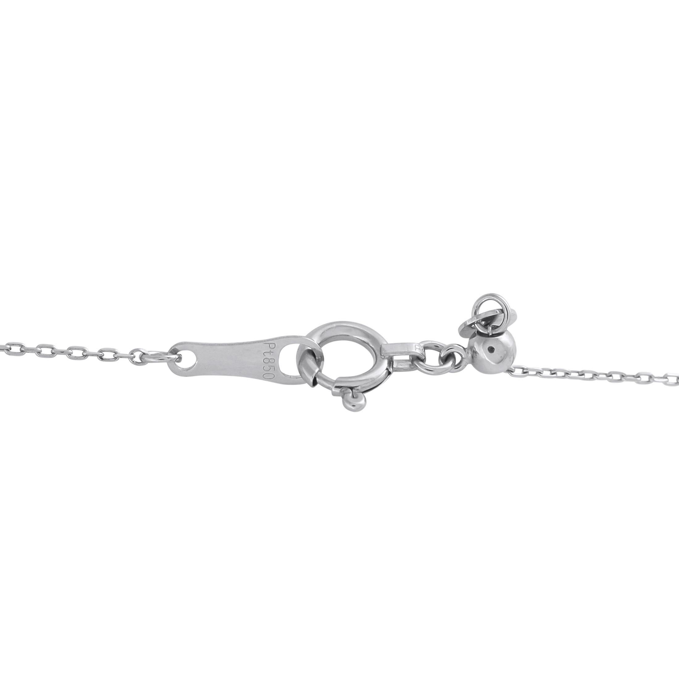 Taille ronde Collier en platine 0,10 ct de diamant et saphir en vente