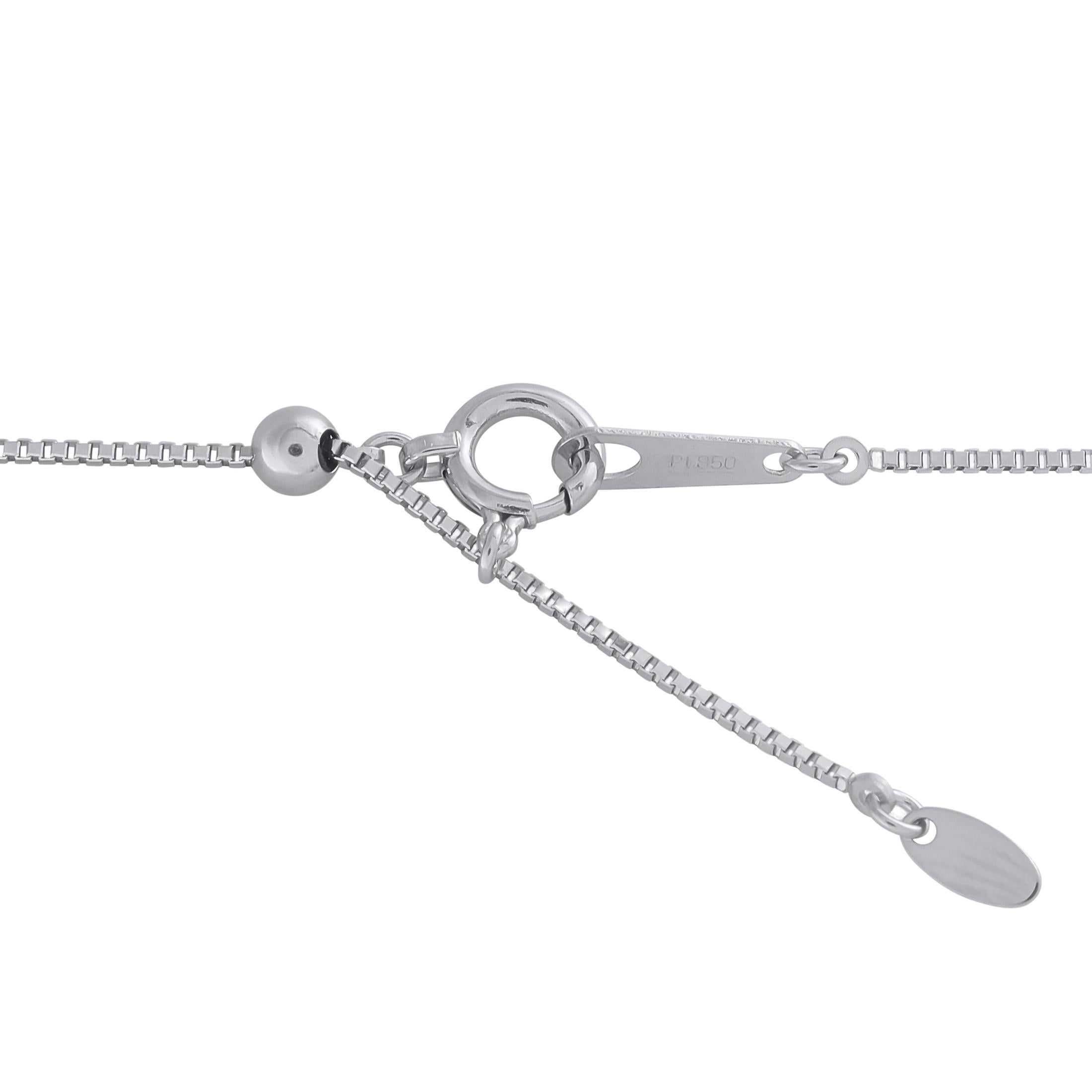 Taille ronde Collier fleur en platine avec 0,62ct de diamant et saphir en vente