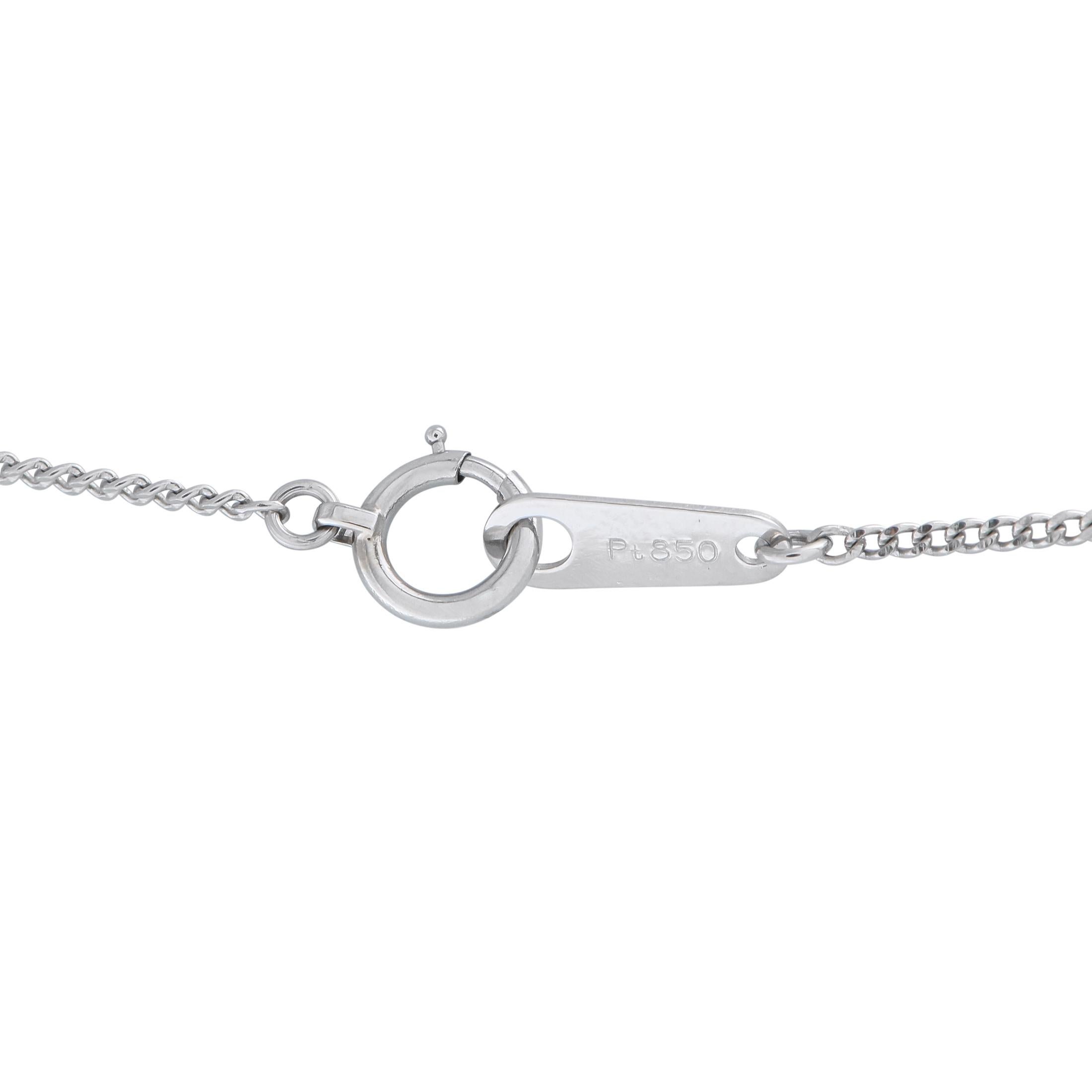 Taille ronde Collier en platine 0,14ct diamant et rubis en vente