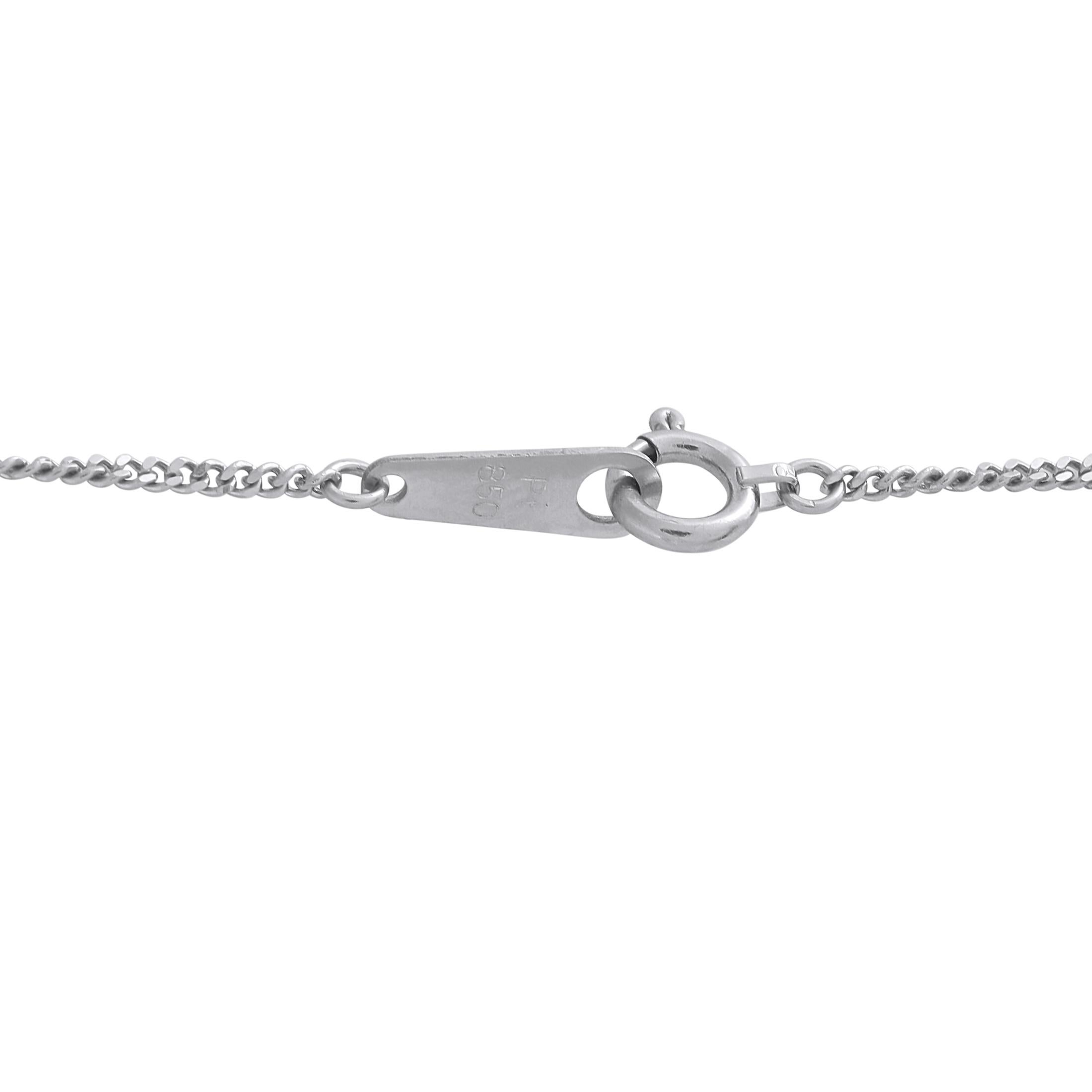 Taille ronde Collier en platine 0,37 ct de diamant et saphir en vente