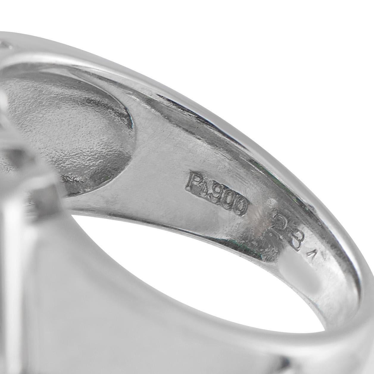 Bague en platine, diamant 0.18 carat et tourmaline Excellent état - En vente à Southampton, PA
