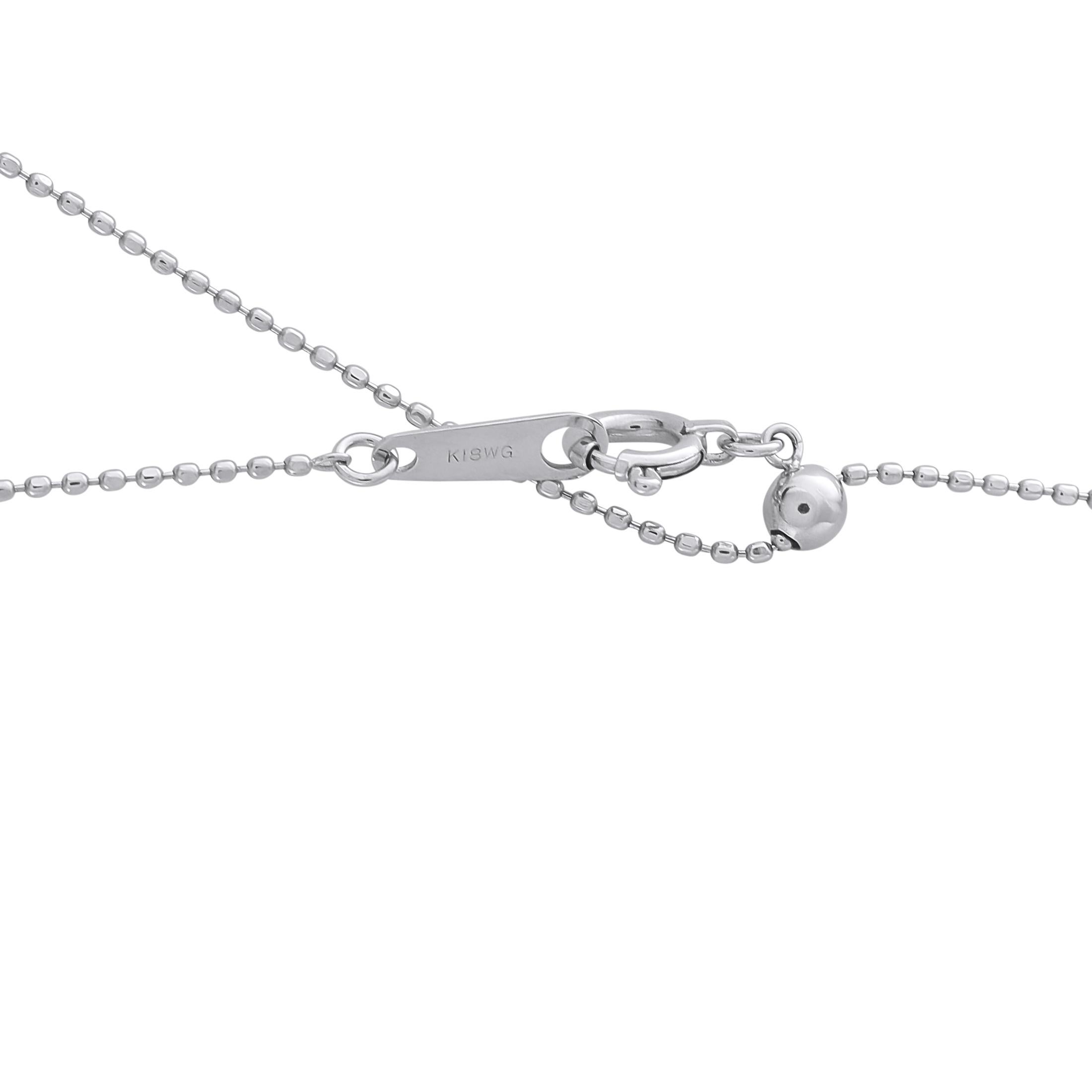 Taille ronde Collier en platine 0,20 ct de diamant et saphir en vente