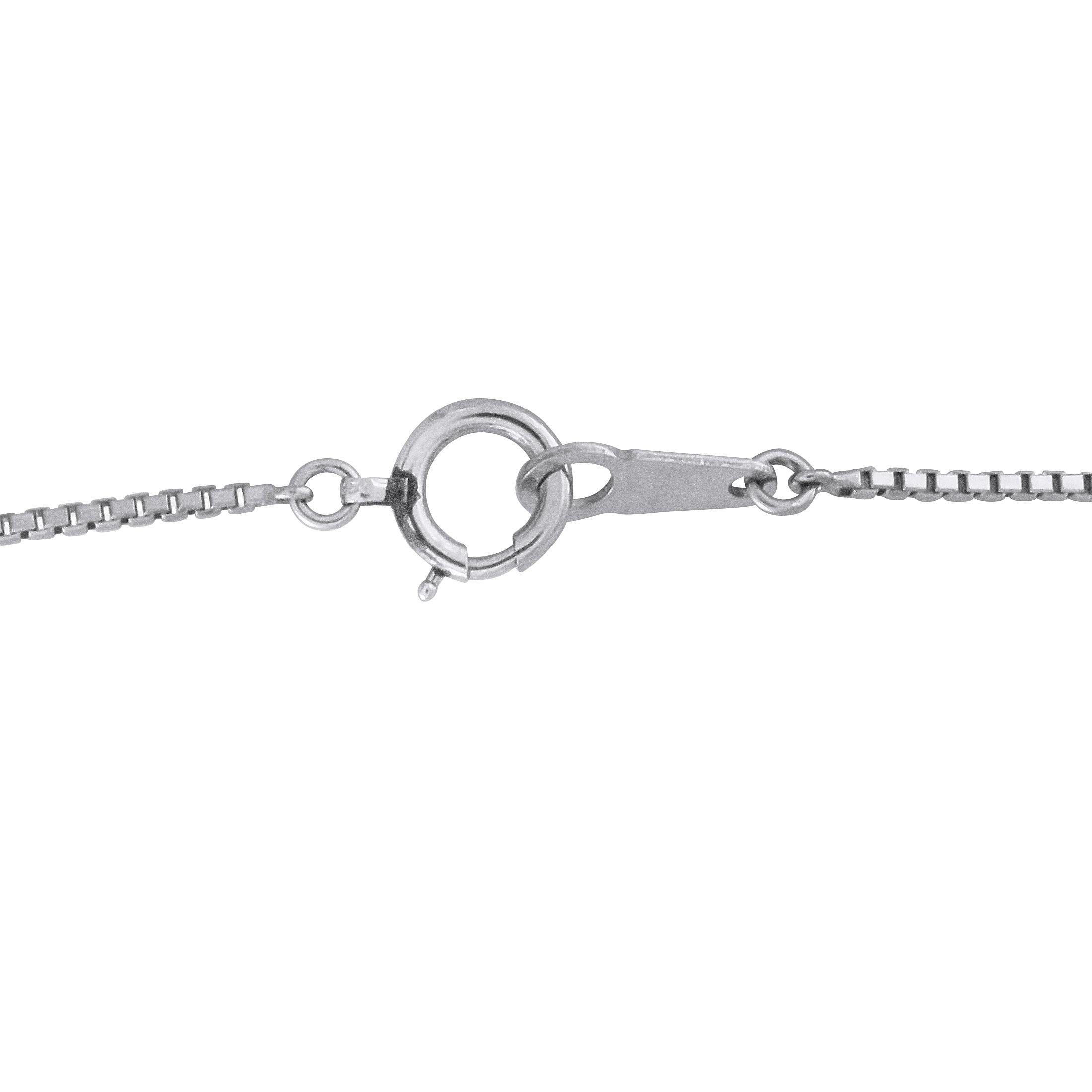 Taille ronde Collier en platine 0,31 ct de diamant et saphir en vente