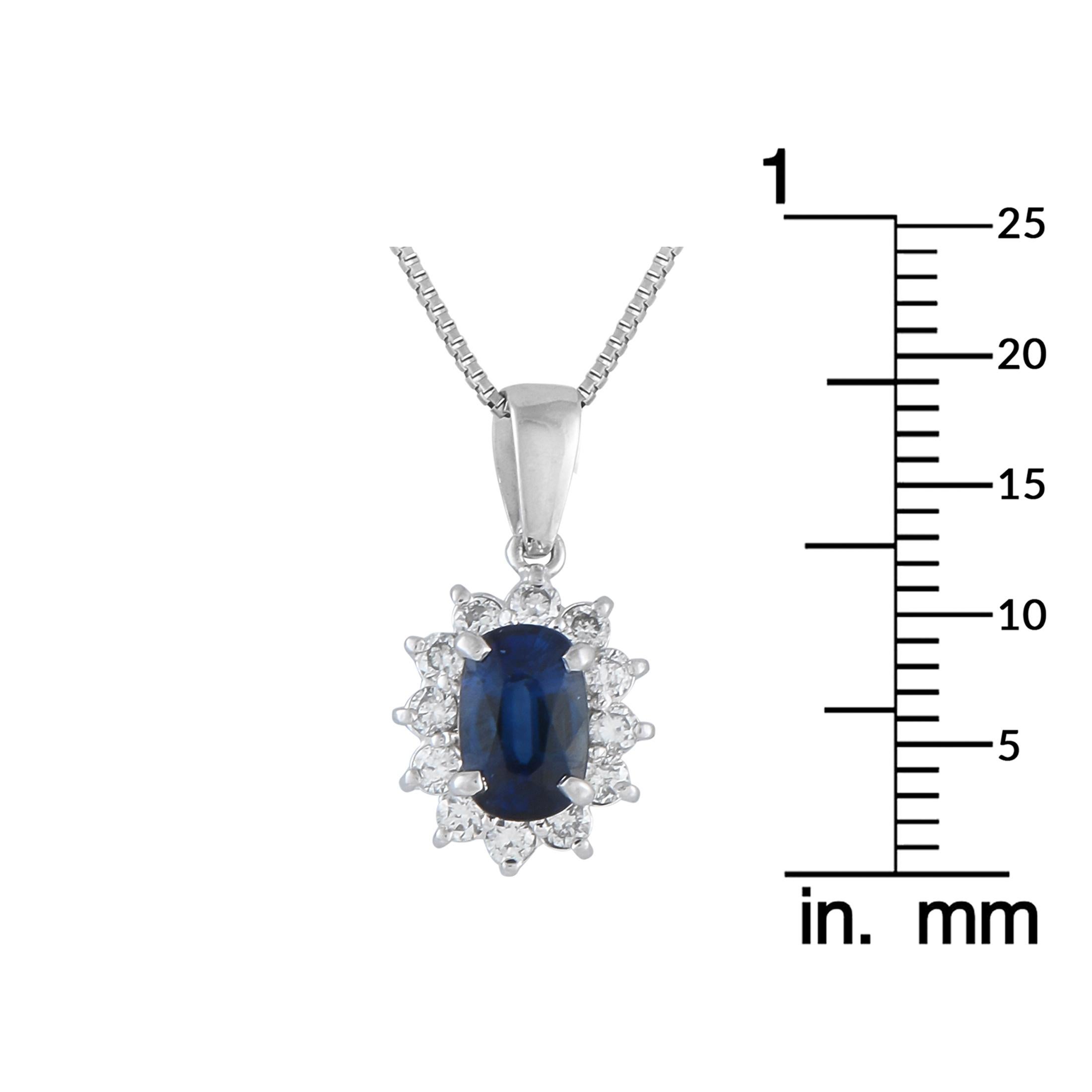 Platin 0,33ct Diamant und Saphir Box Kette Halskette im Zustand „Hervorragend“ im Angebot in Southampton, PA