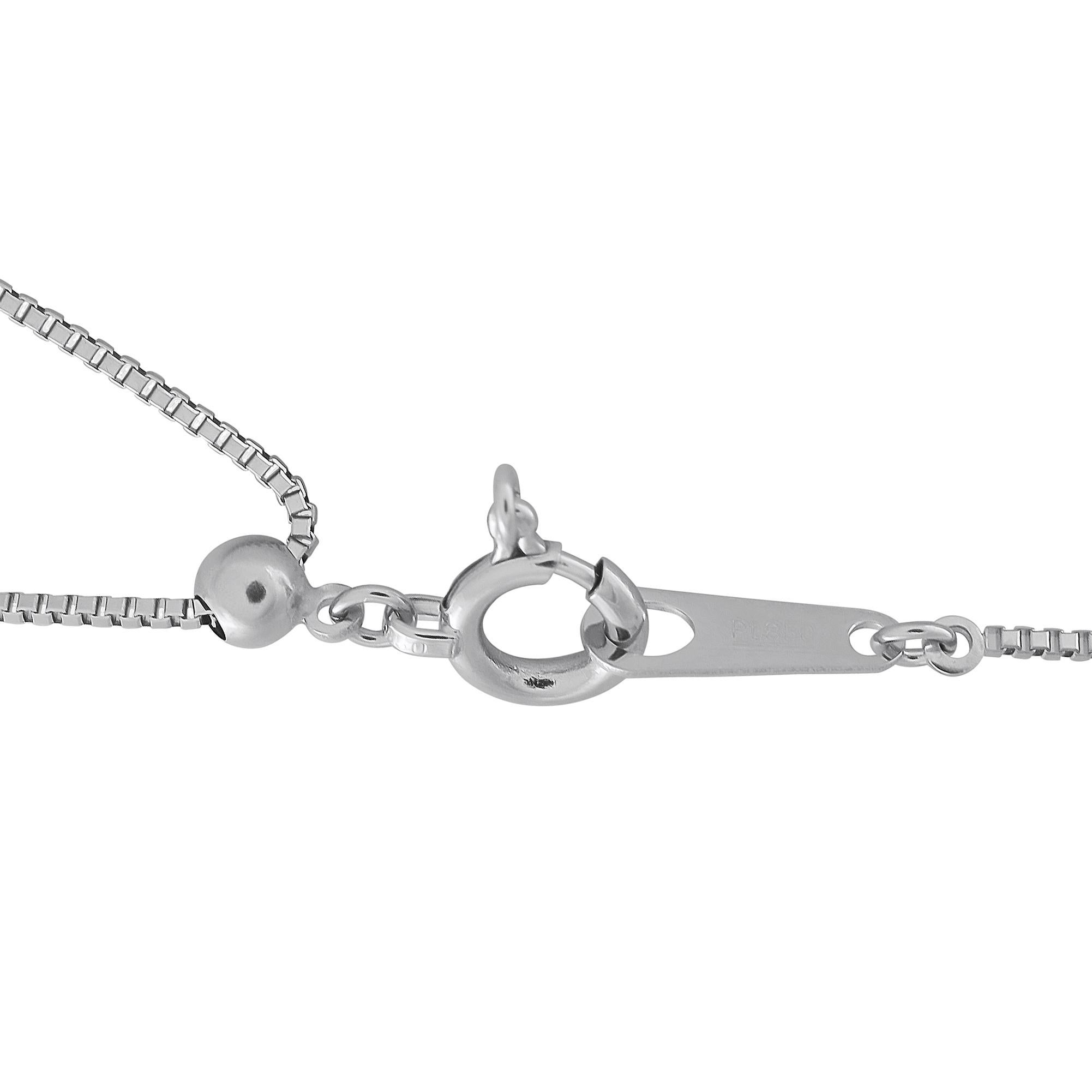 Taille ronde Collier en platine 0,45 ct de diamant et saphir en vente