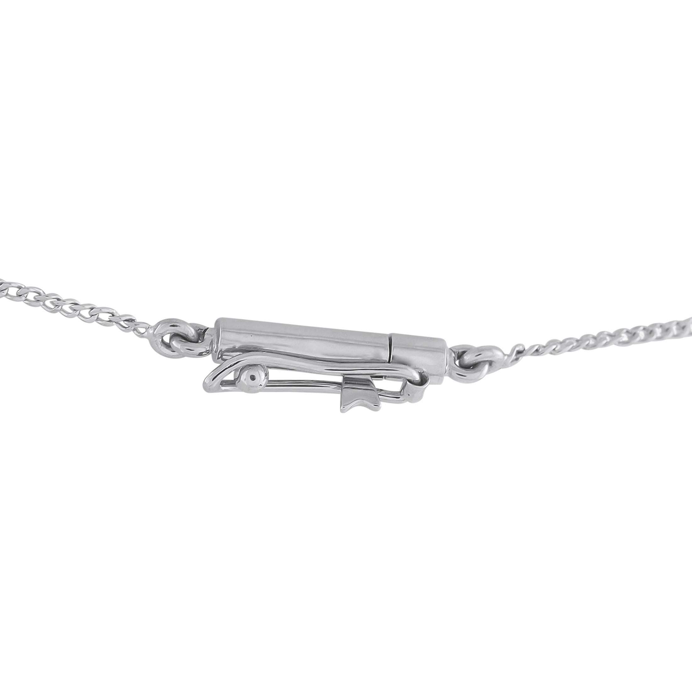 Platin 0,40ct Diamant und Saphir Art Deco Halskette (Rundschliff) im Angebot