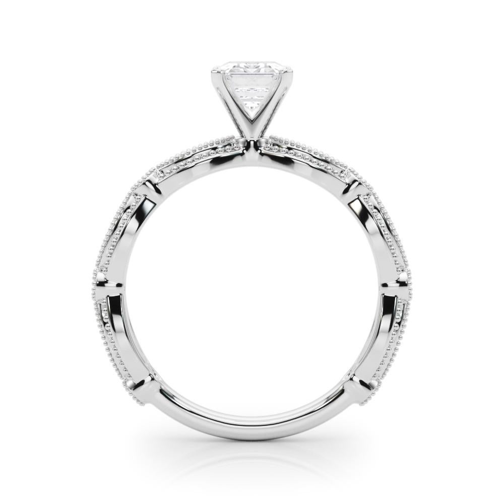 GIA 2,20 Karat Vintage Smaragd Milgrain Band 18K Weißgold Diamantring im Zustand „Neu“ in New York, NY