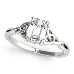 GIA 2.20 Carat Celtic Knot Emerald Solitaire Platinum Diamond Ring