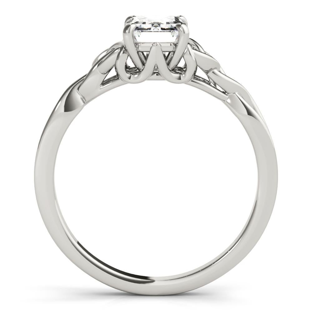 GIA 2,20 Carati Nodo Celtico Smeraldo Solitario Anello con Diamante in Platino In condizioni Nuovo in vendita a New York, NY