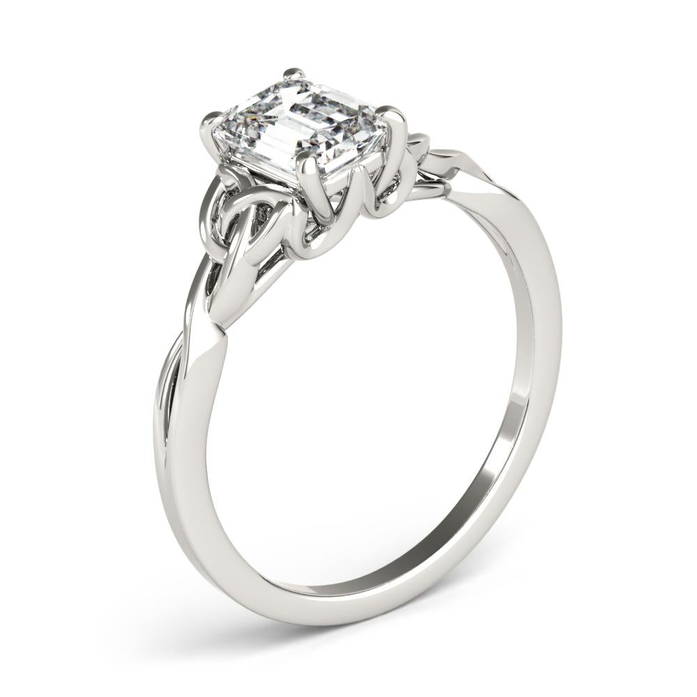 Donna GIA 2,20 Carati Nodo Celtico Smeraldo Solitario Anello con Diamante in Platino in vendita