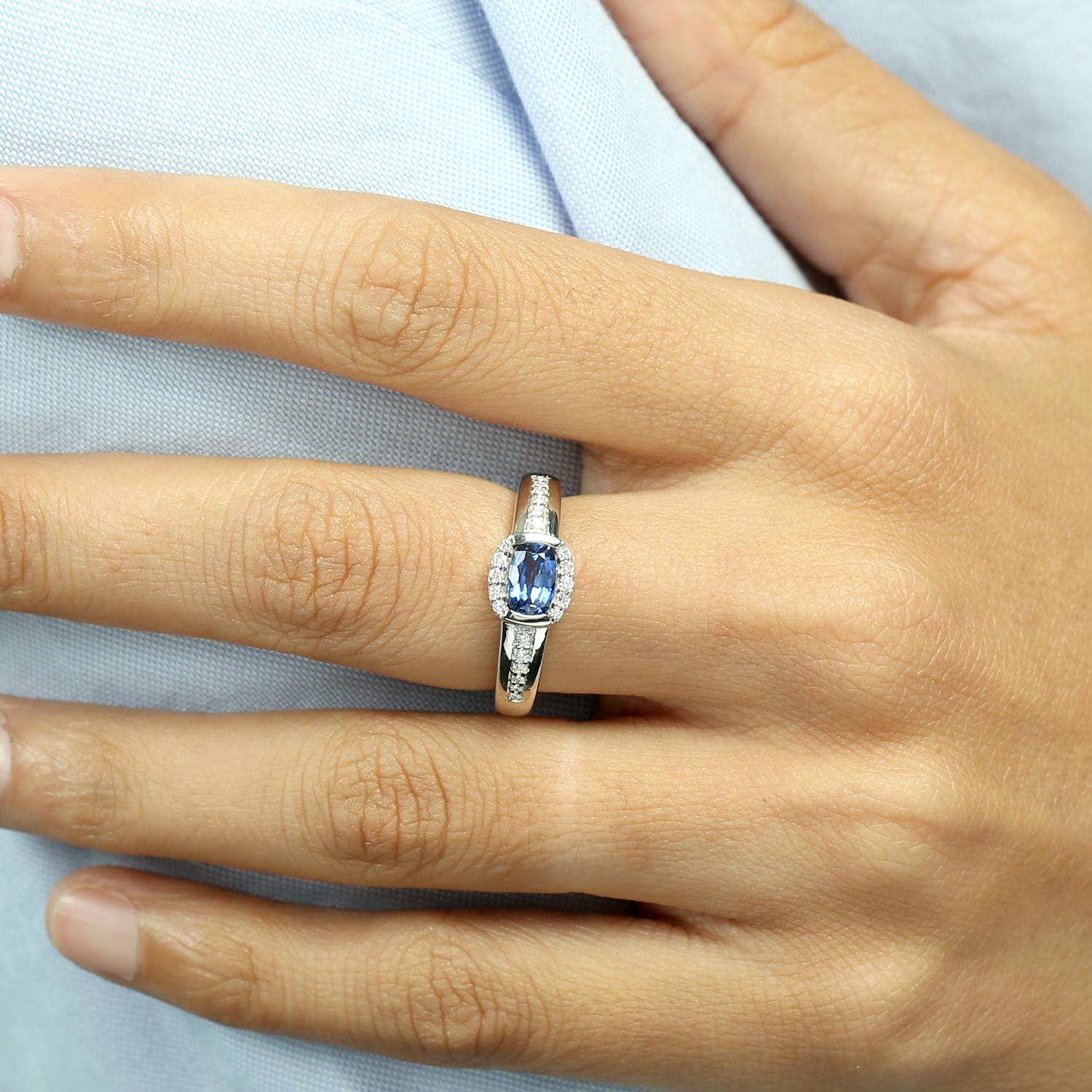 14KT:5.324g,D:0.19ct, Sapp:1.03ct, US-7