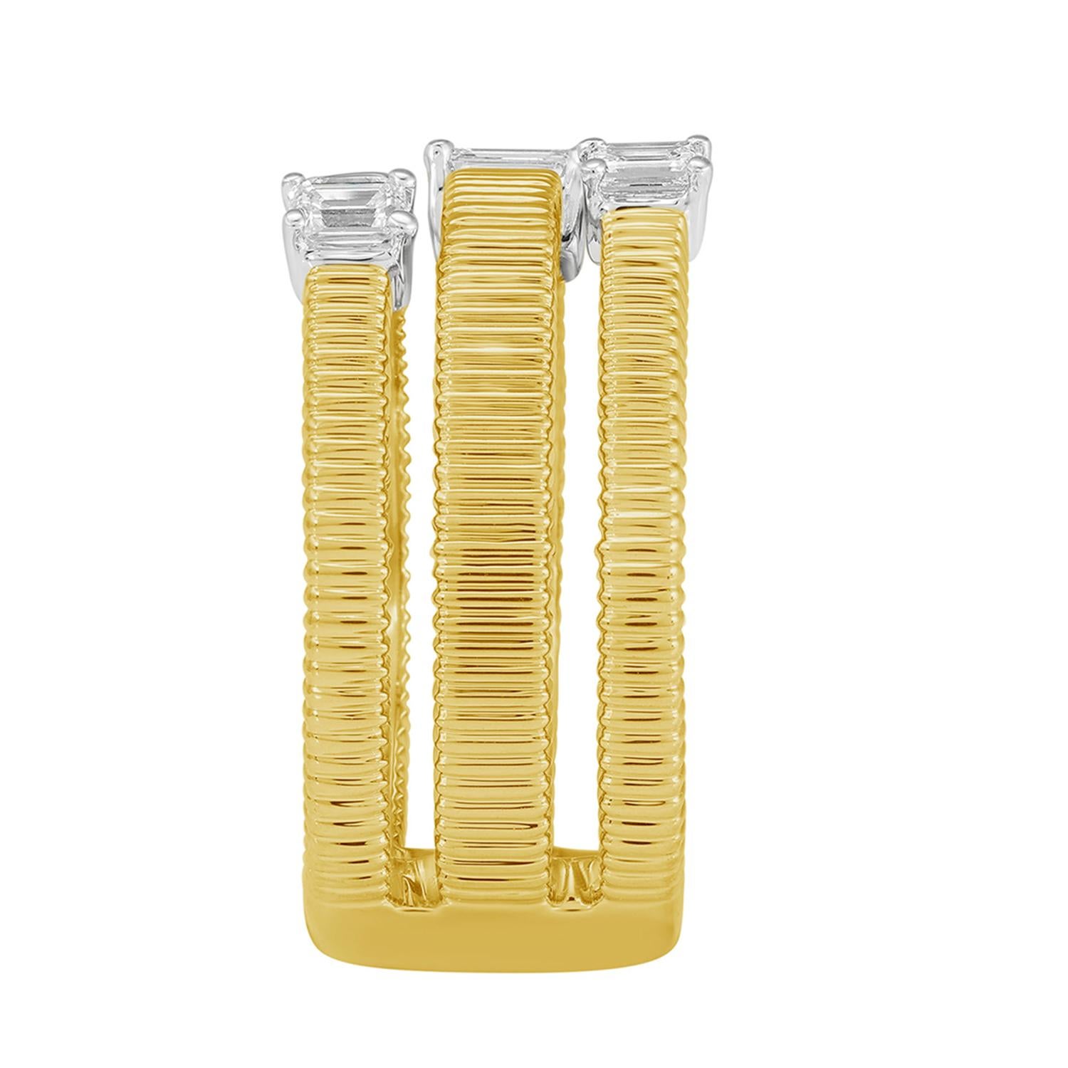 Art Déco Anello a spirale con diamanti in oro giallo 14 ct. in vendita