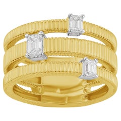 Spiral Ring Accented With Diamonds Made In 14k Yellow Gold