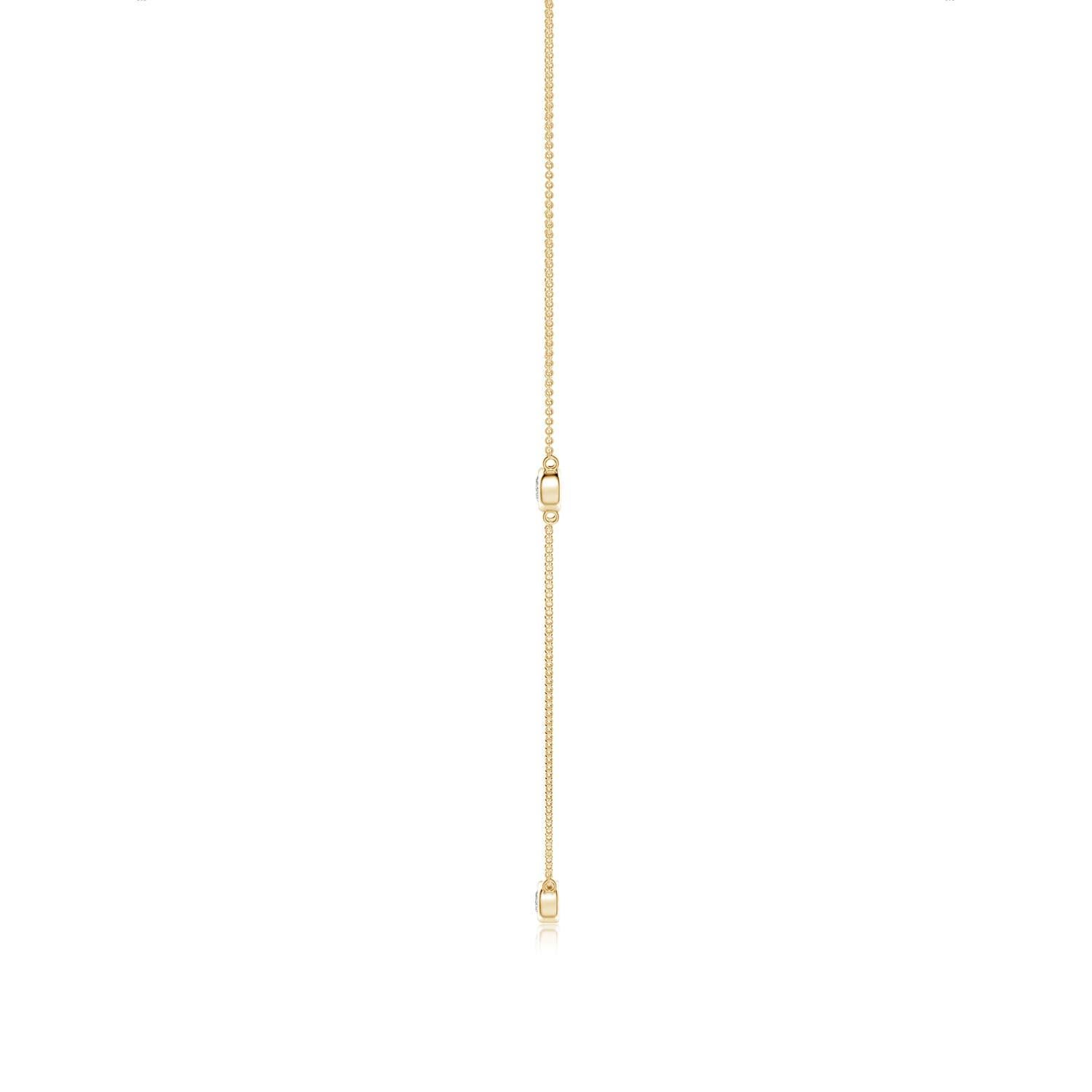 Moderne Collier à chaîne en or jaune 14K et diamants ronds sertis clos Angara Nature en vente