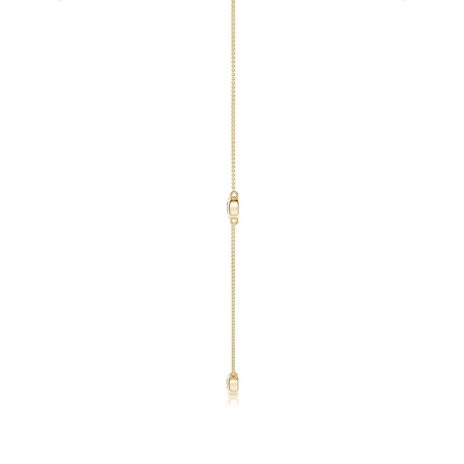 Moderne Collier à chaîne en or jaune 14K et diamants ronds sertis clos Angara Nature en vente