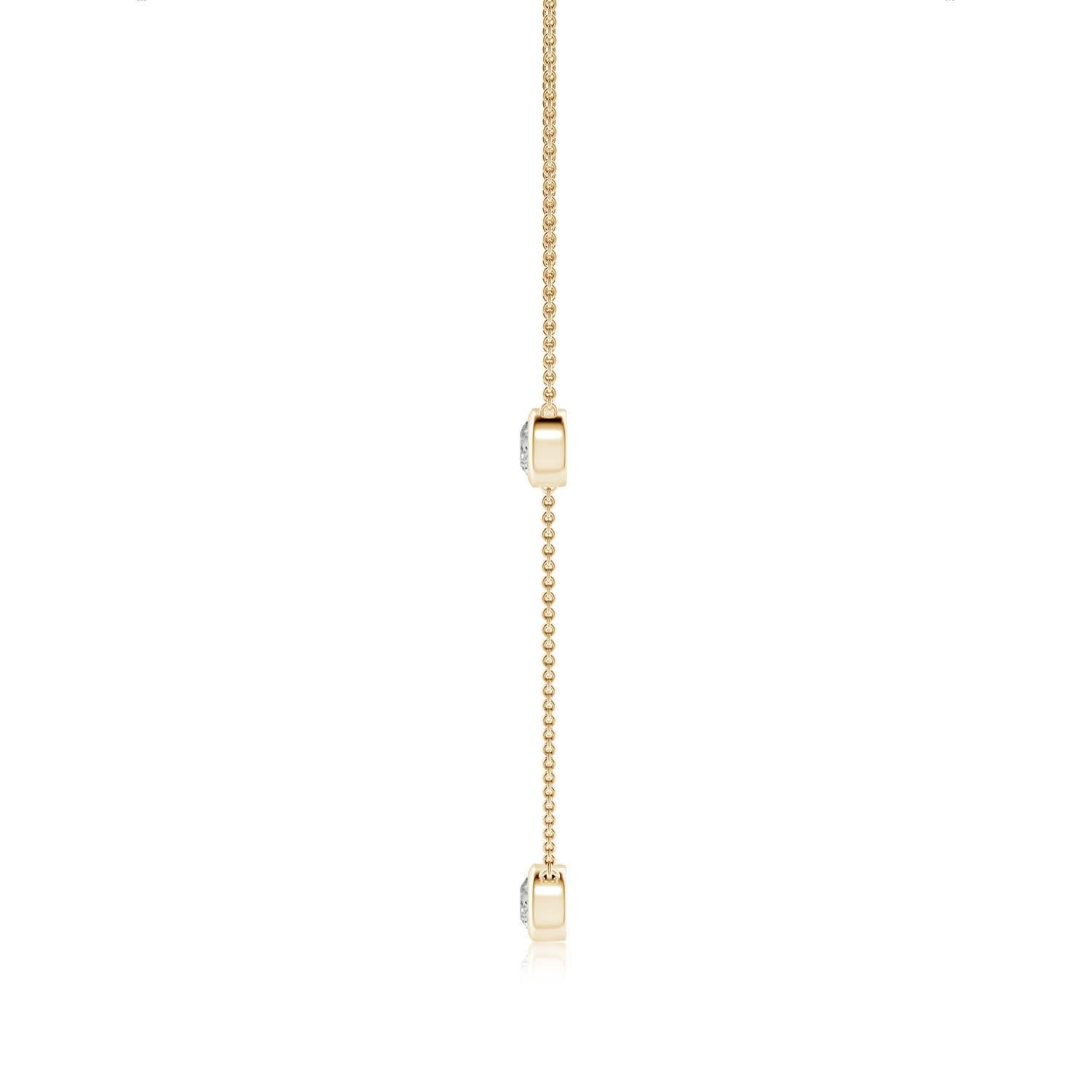 Angara Collar de Cadena de Diamantes Redondos con Bisel Natural de 1,5 ct en Oro Amarillo de 14K Moderno en venta