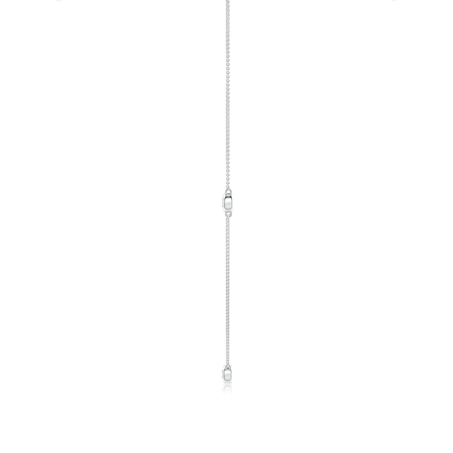 Moderne Collier à chaîne en or blanc 14 carats avec diamants ronds sertis clos Angara Nature en vente