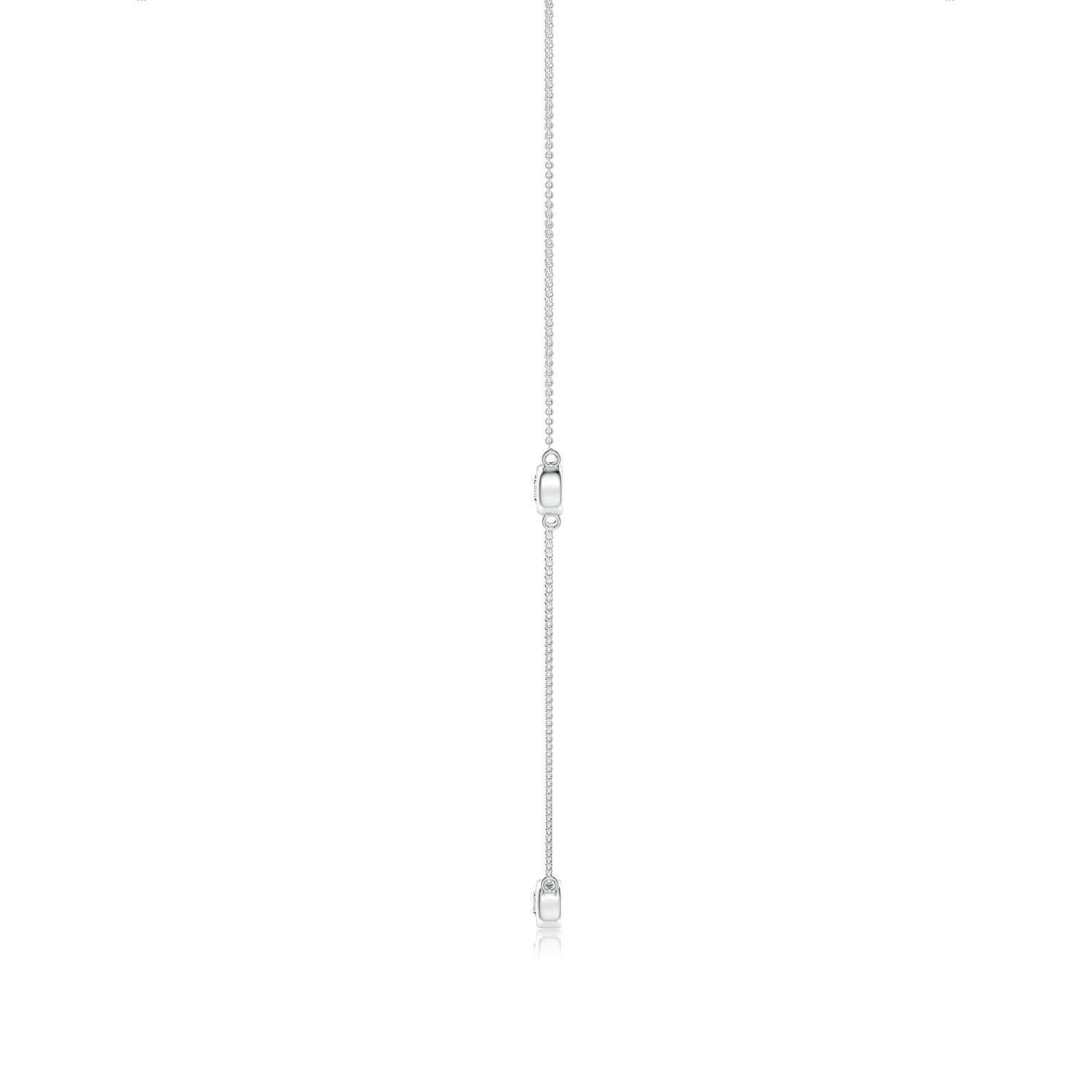 Moderne Collier à chaîne en or blanc 14 carats avec diamants ronds sertis clos Angara Nature en vente
