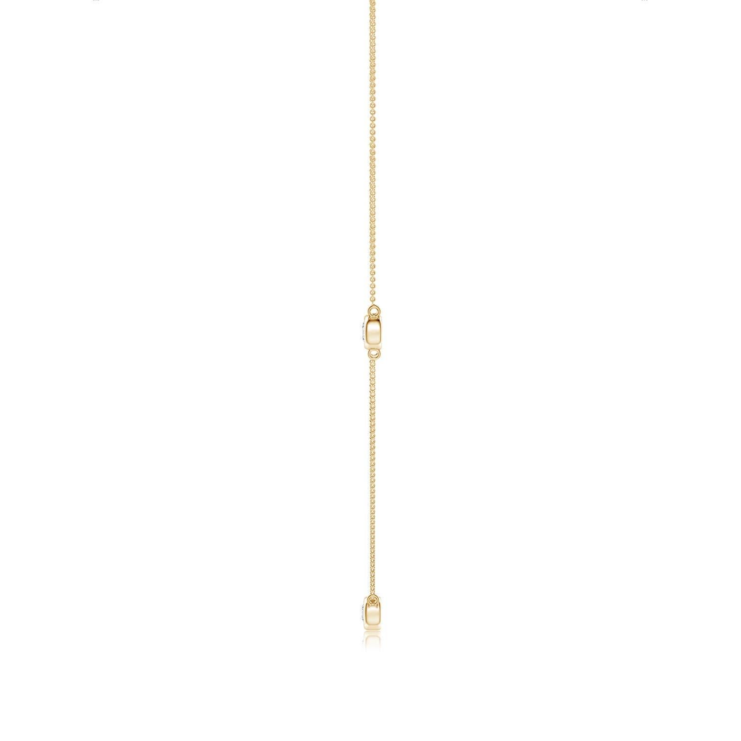 Moderne Collier à chaîne en or jaune 14K et diamants ronds sertis clos Angara Nature en vente