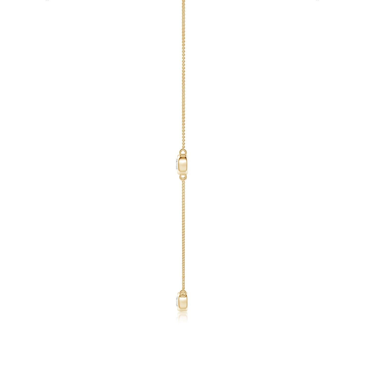 Moderne Collier à chaîne en or jaune 14K et diamants ronds sertis clos Angara Nature en vente
