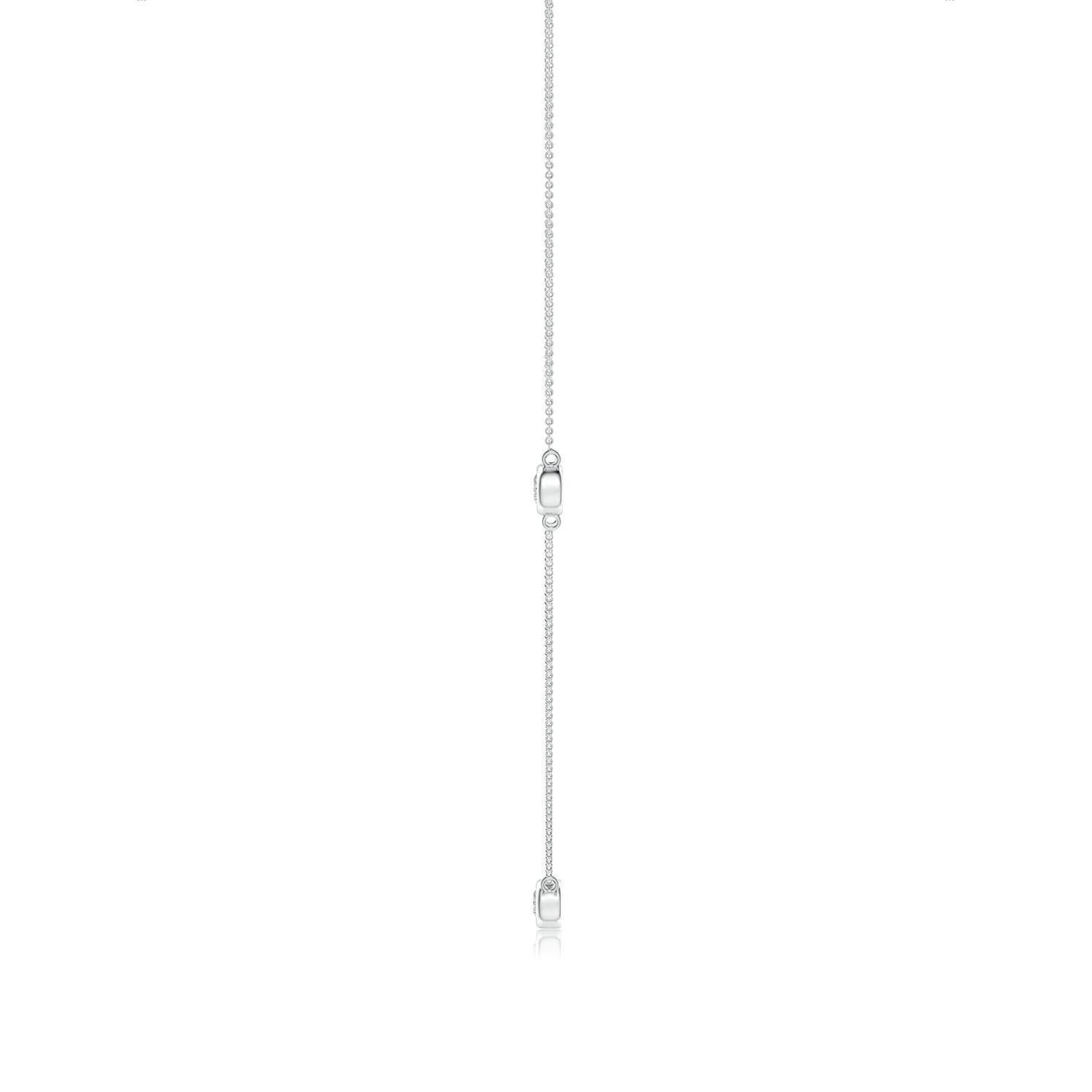 Moderne Collier à chaîne en or blanc 14 carats avec diamants ronds sertis clos Angara Nature en vente