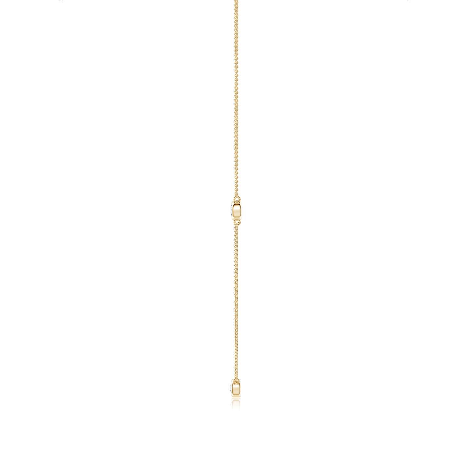 Moderne Collier à chaîne en or jaune 14K et diamants ronds sertis clos Angara Nature en vente