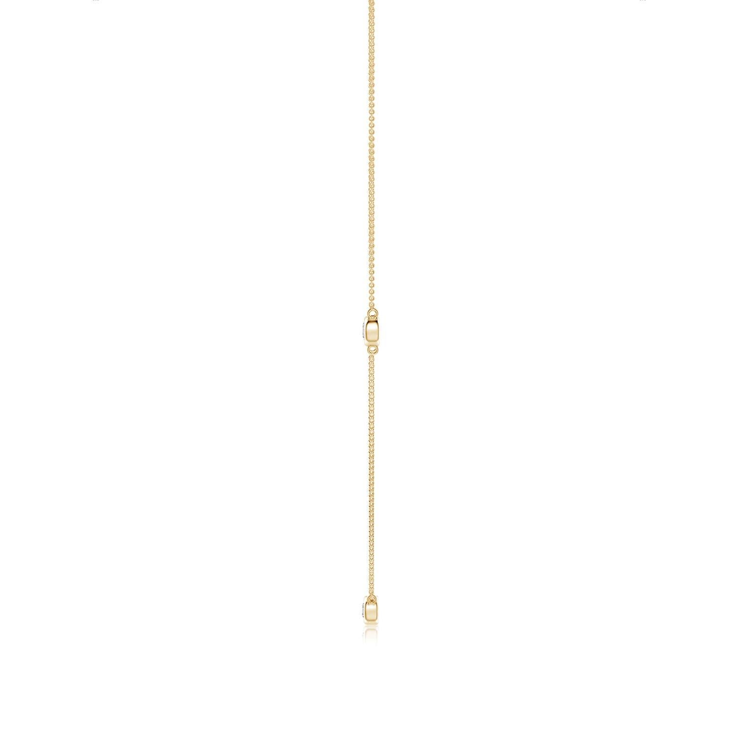 Moderne Collier à chaîne en or jaune 14K et diamants ronds sertis clos Angara Nature en vente