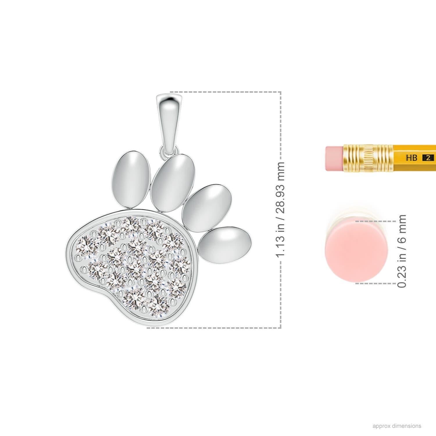 Taglio rotondo Ciondolo a forma di zampa con diamanti naturali incastonati di Angara in argento 925. in vendita