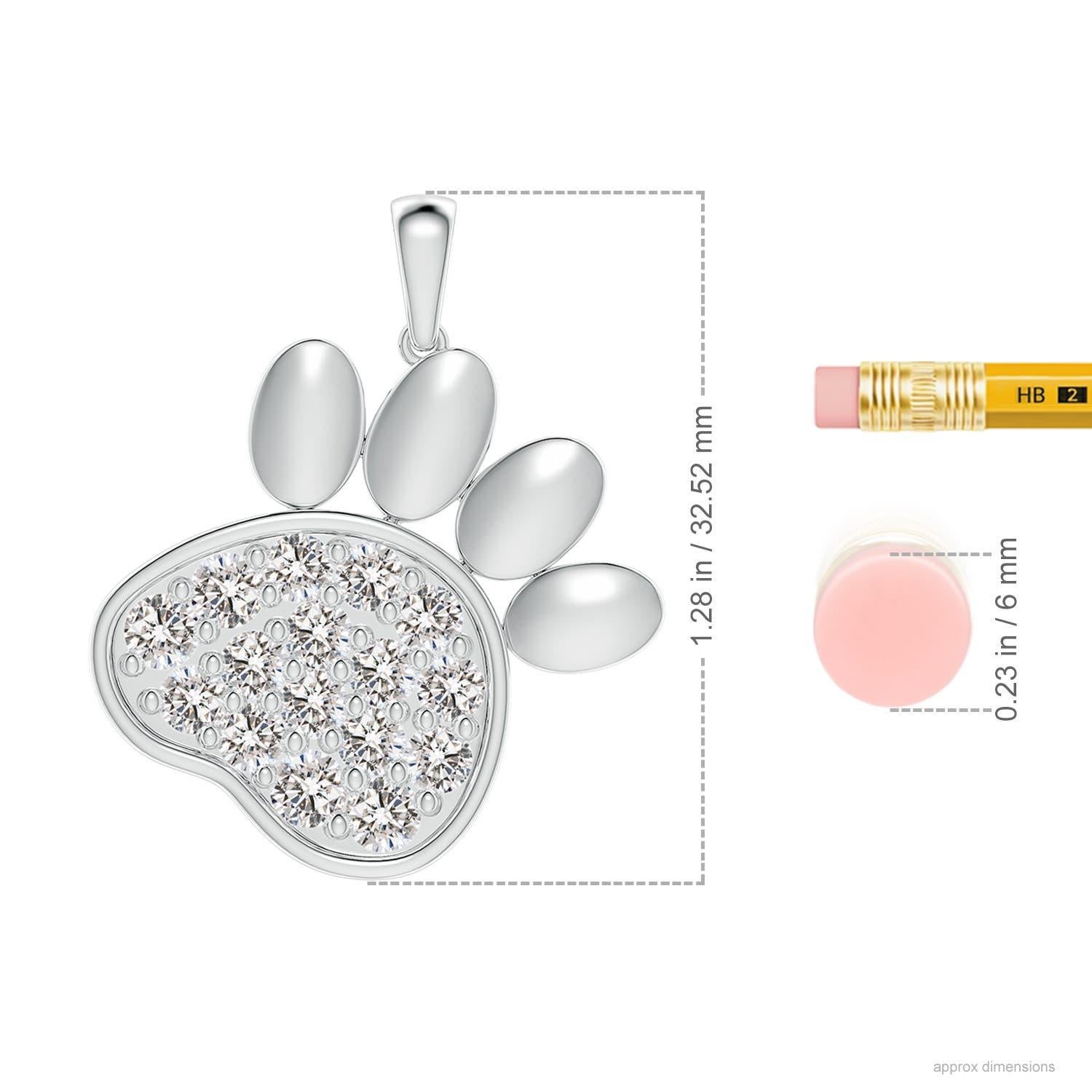 Taglio rotondo Ciondolo a forma di zampa con diamanti naturali incastonati di Angara in argento 925. in vendita