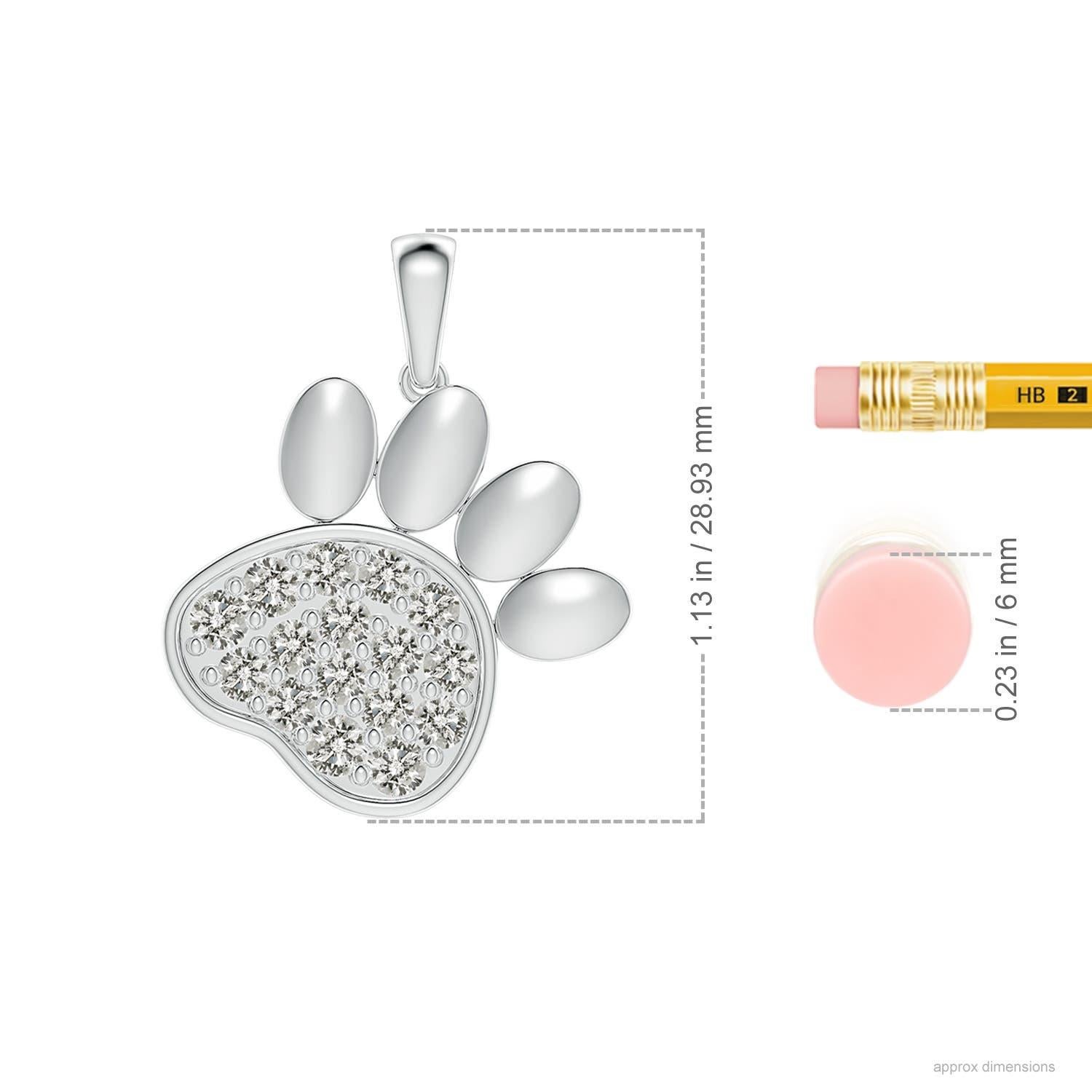 Taglio rotondo Ciondolo a forma di zampa con diamanti naturali incastonati di Angara in argento 925. in vendita