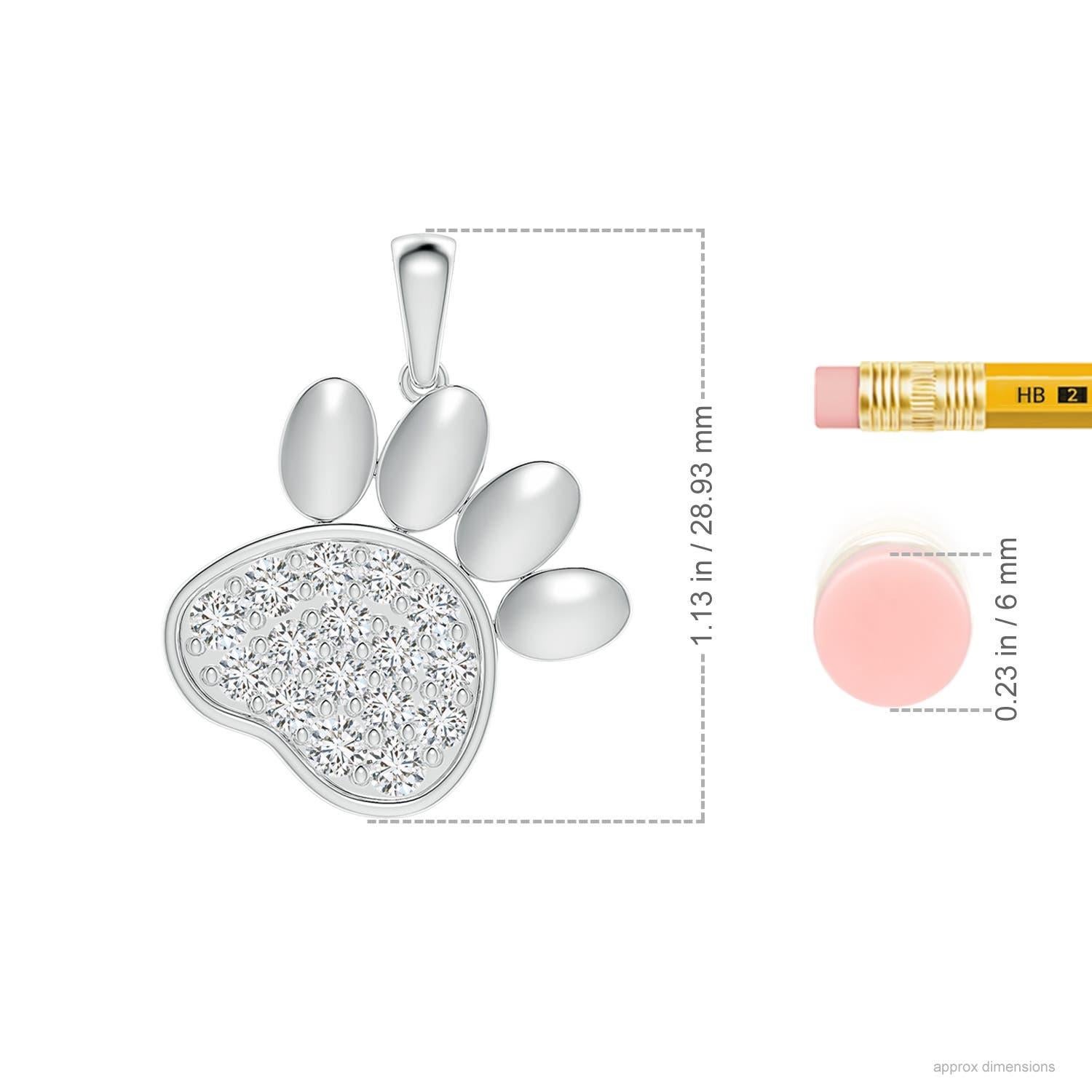 Moderno Ciondolo a forma di zampa con diamanti naturali incastonati di Angara in argento 925. in vendita