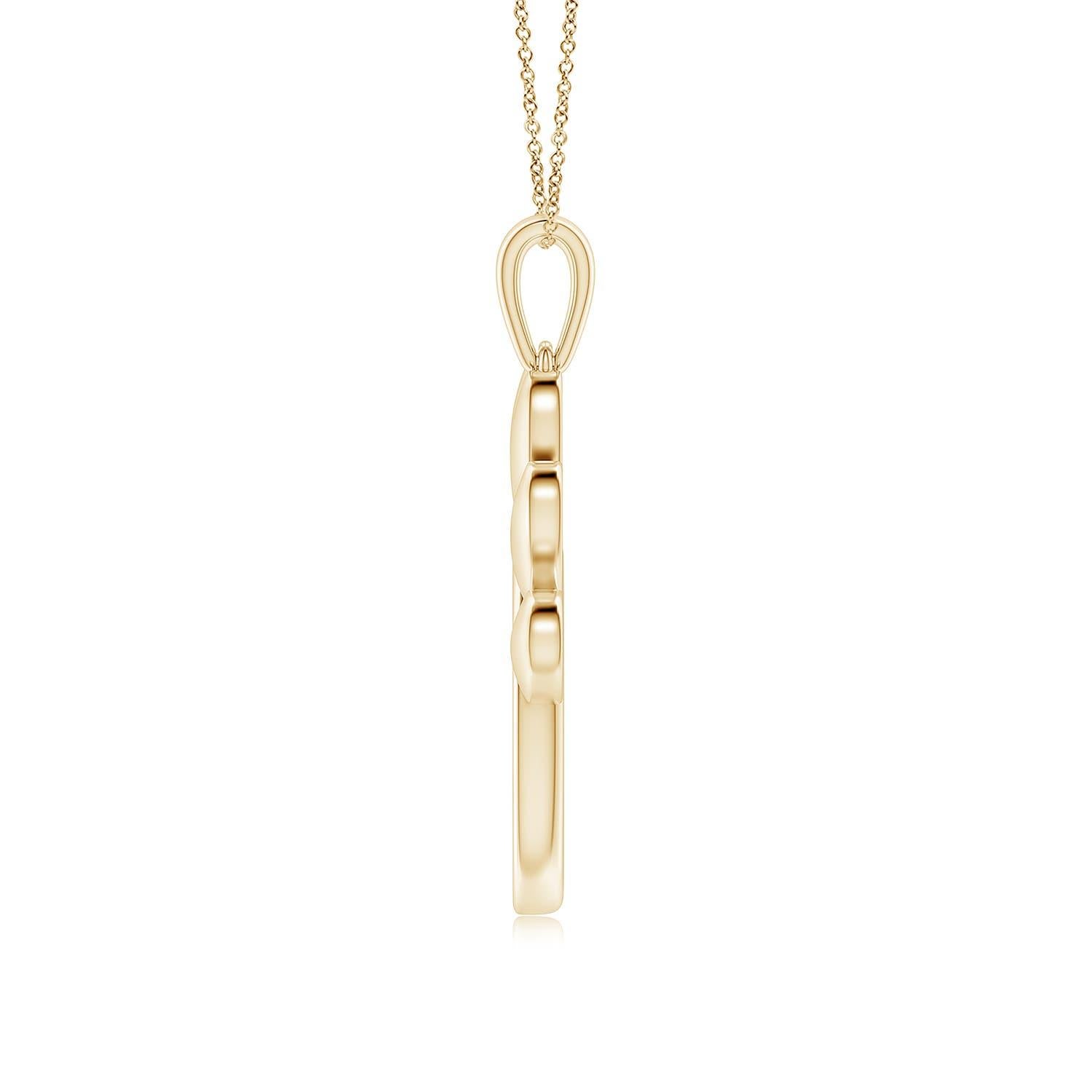 Moderno Ciondolo a forma di zampa con diamante incastonato di Angara Nature in oro giallo 14K per donna in vendita