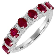 Mosambique Ruby Ring With Diamonds Made In 18k White Gold