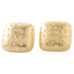 Gold Square Dome Flush Set Diamant-Ohrstecker aus 14k massivem Gold (zertifiziert)