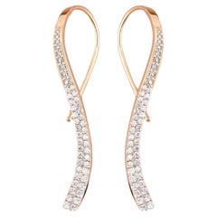 Natural Diamond Dangle Earrings in 14k Solid Gold (Certified)