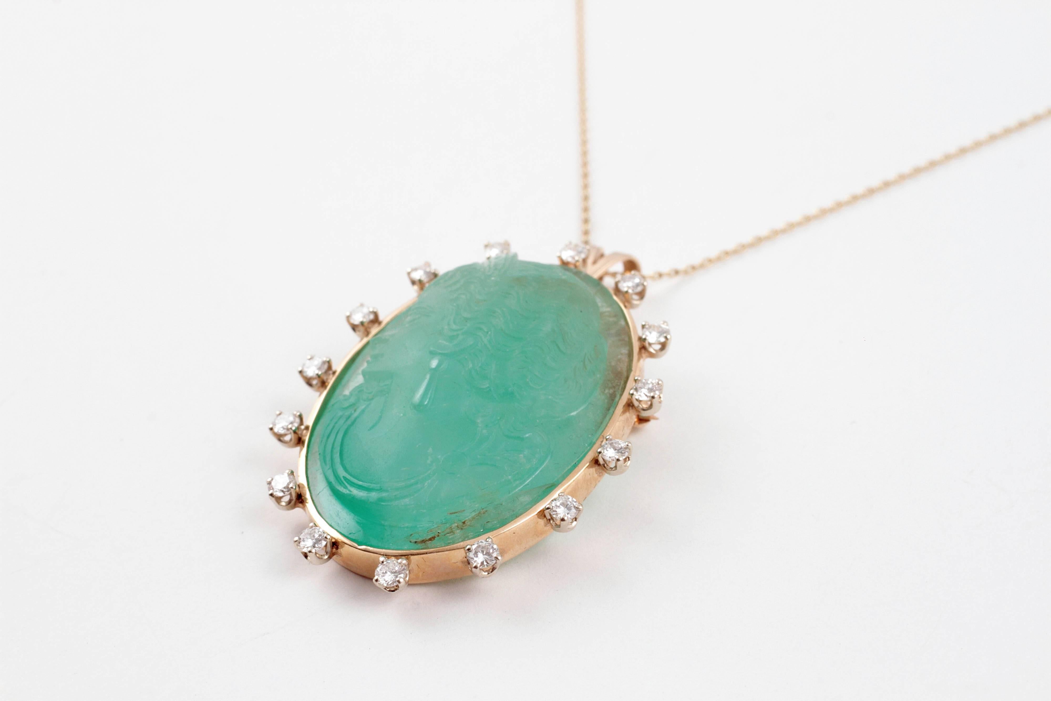 carved emerald pendant