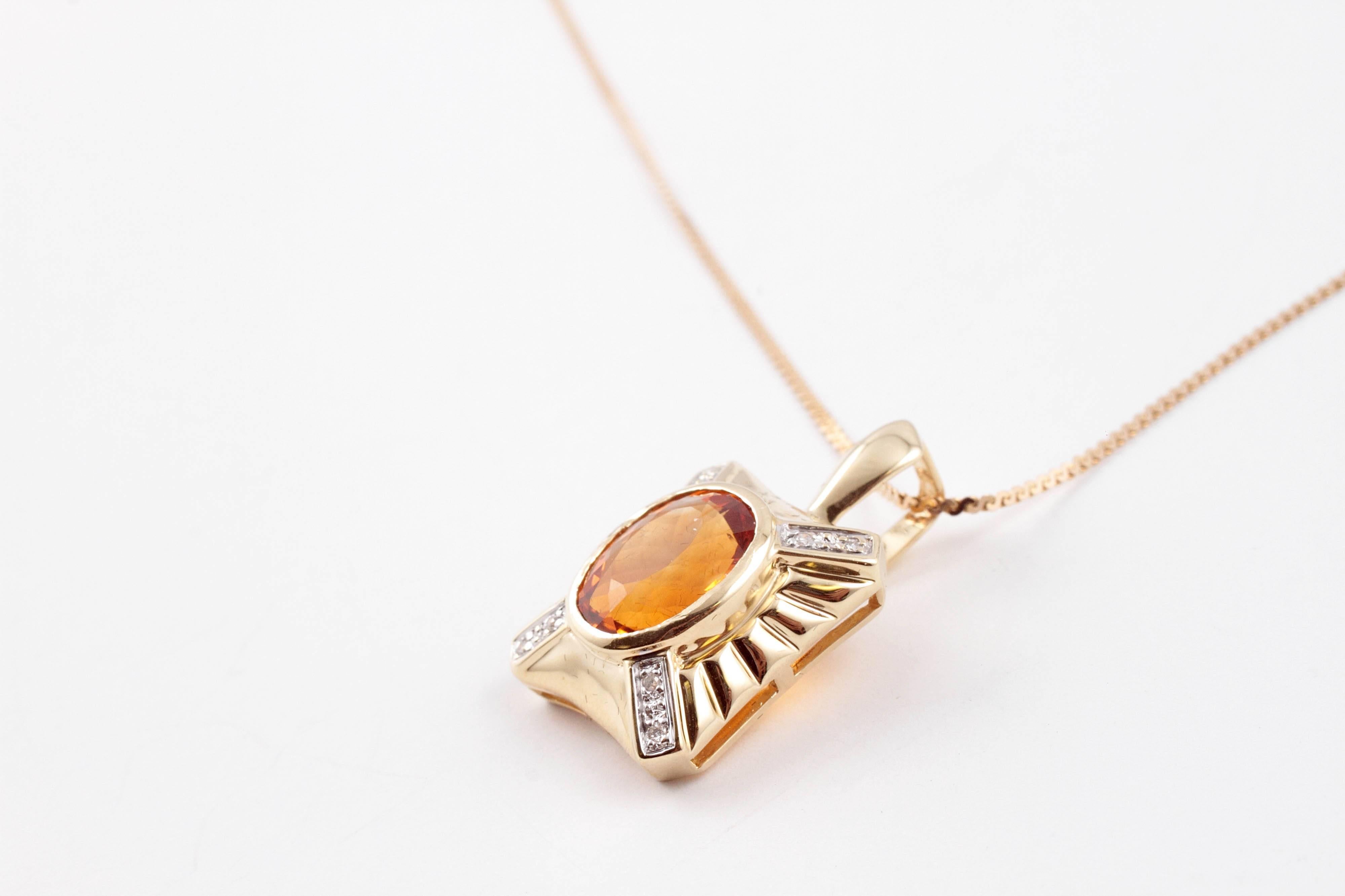 Lovely orange color, 24 inches in length, 14 karat yellow gold beauty!