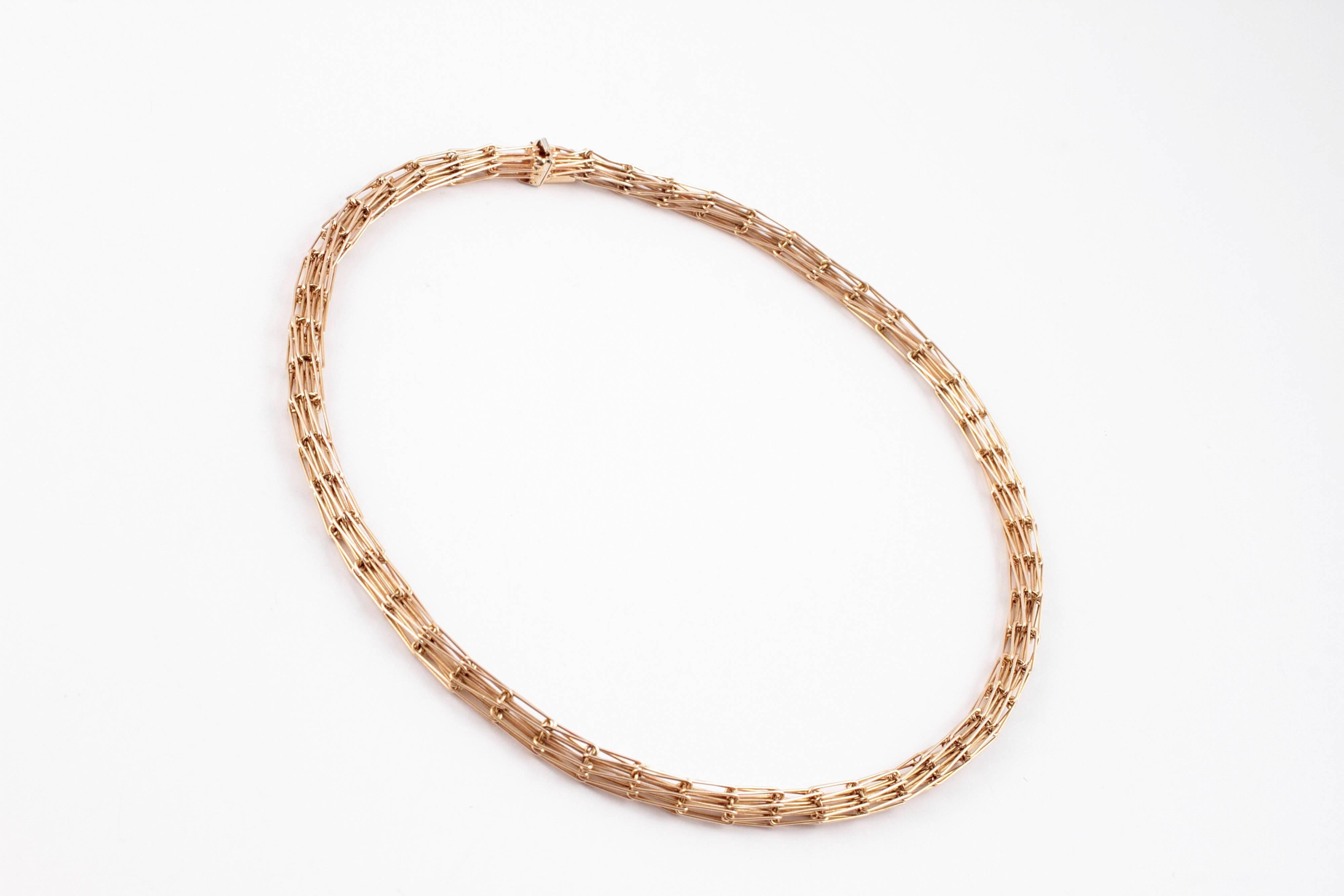 Stunning on the neck!  In 14 karat yellow gold, 16 inches in length.