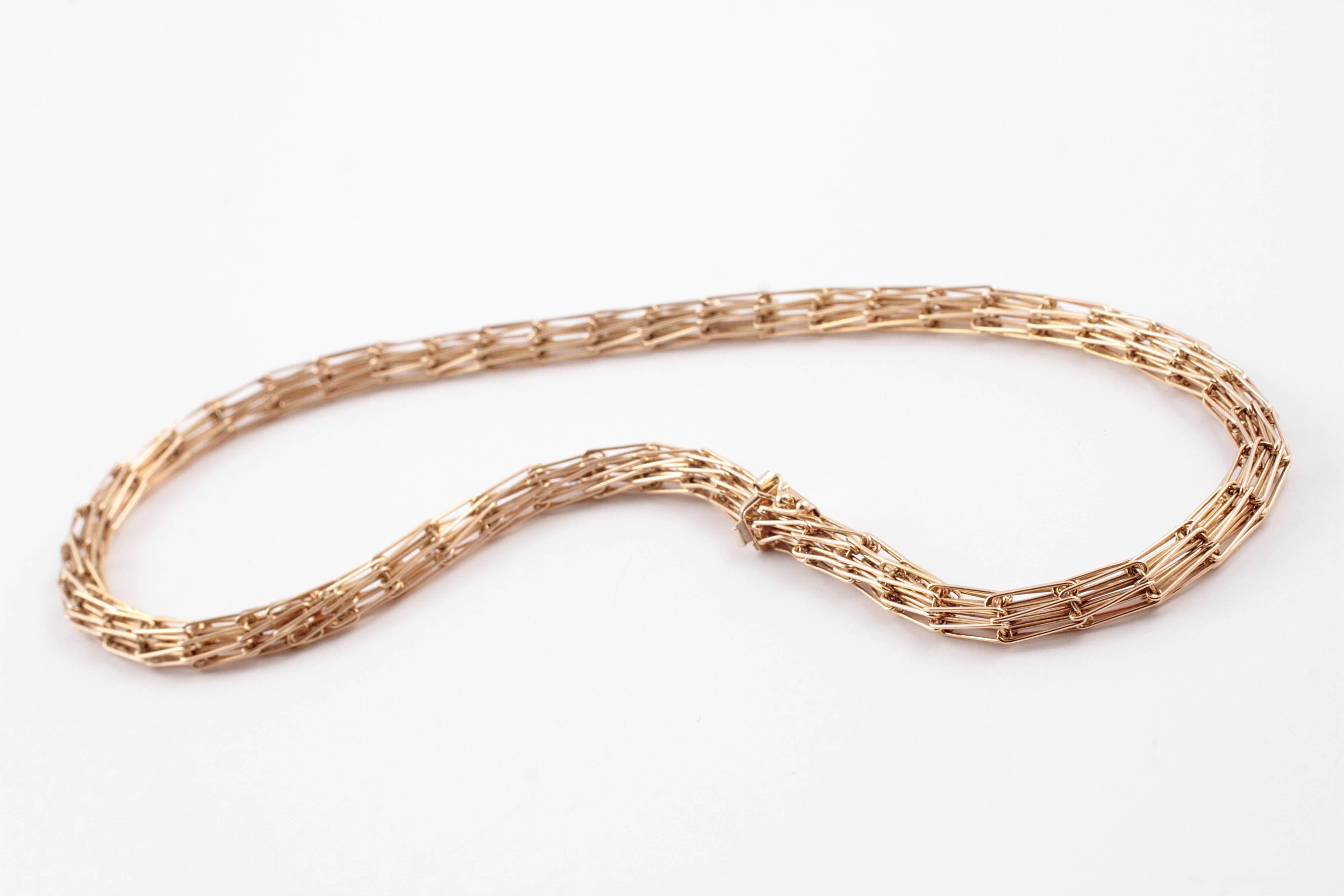 Yellow Gold Tube Necklace 2