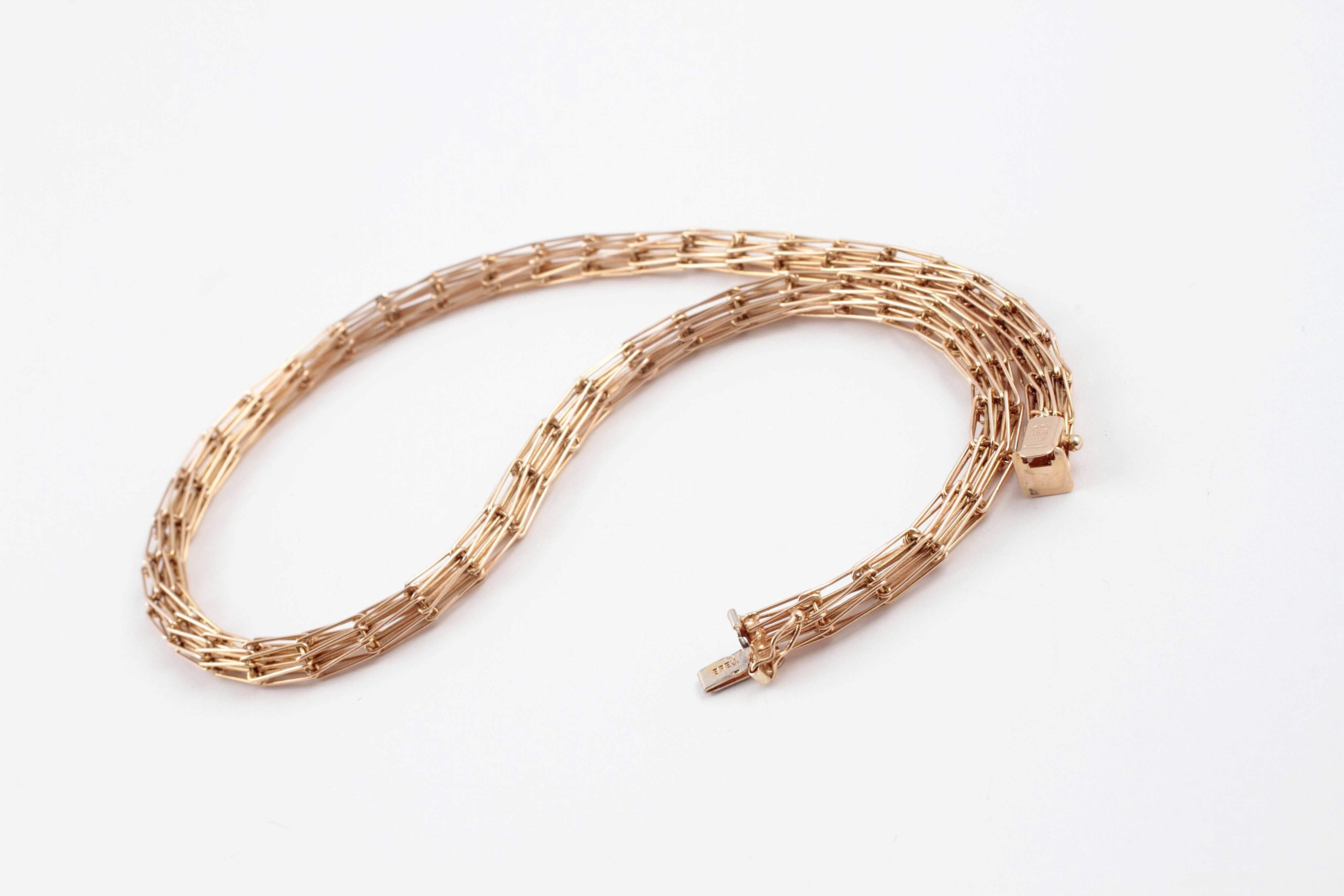 Yellow Gold Tube Necklace 4
