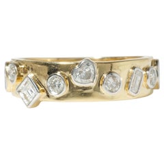 Fancy Natural Diamond Eternity Stackable Band Ring in 14k Solid Gold (Certified)