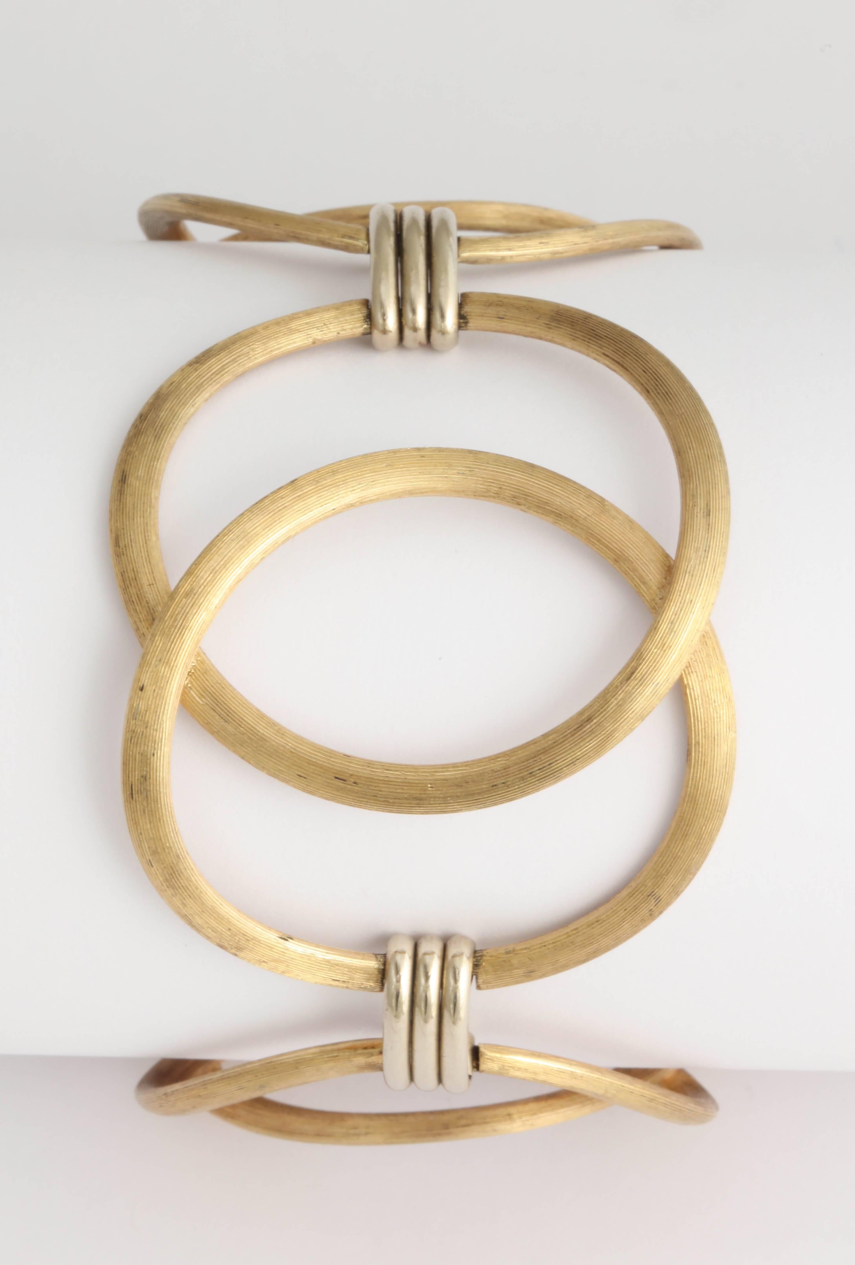 Mid-Century Gold Oval Link Bracelet 2