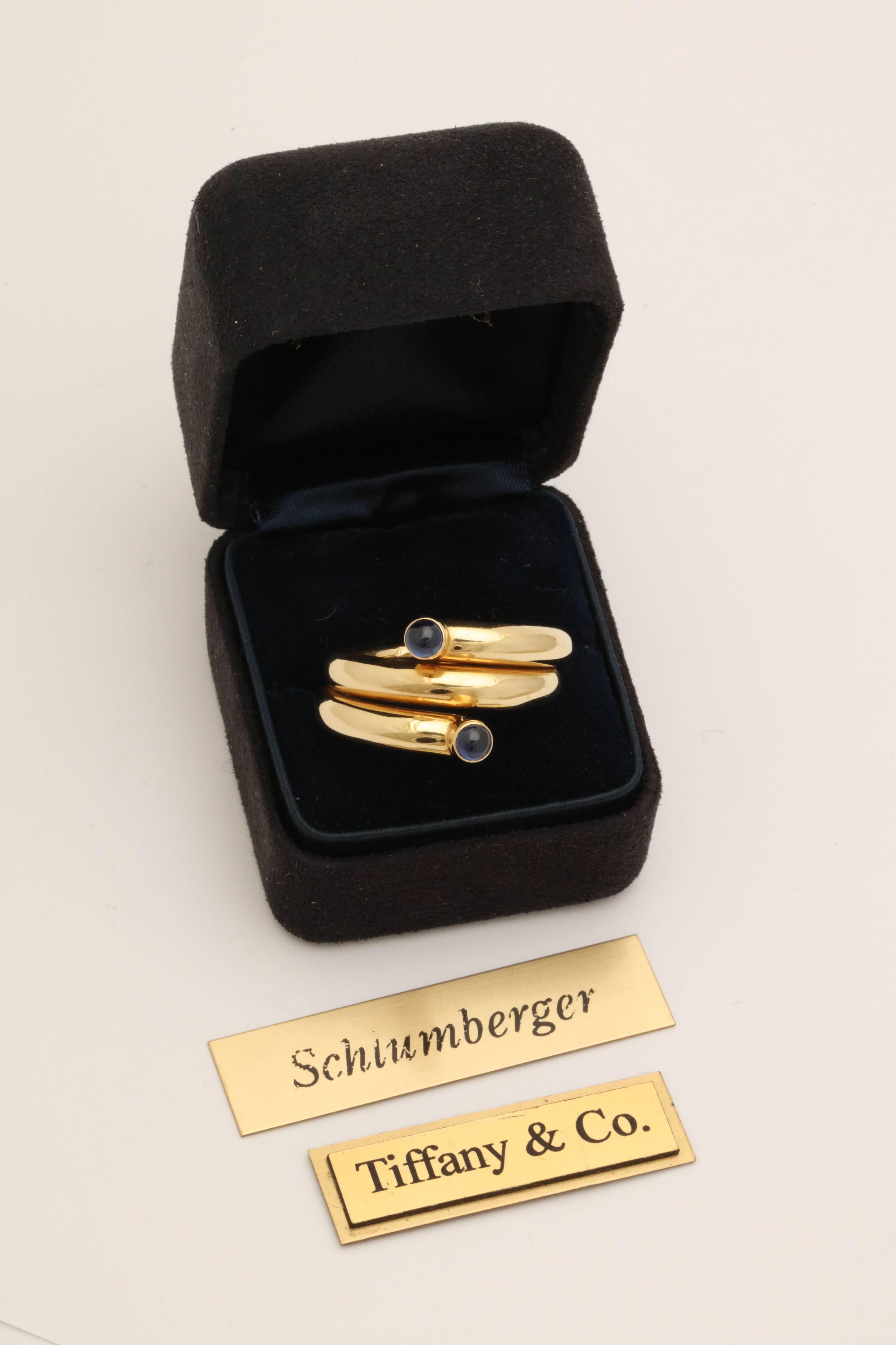 Tiffany & Co. Schlumberger Sapphires Gold Unisex High Polish Ring 1
