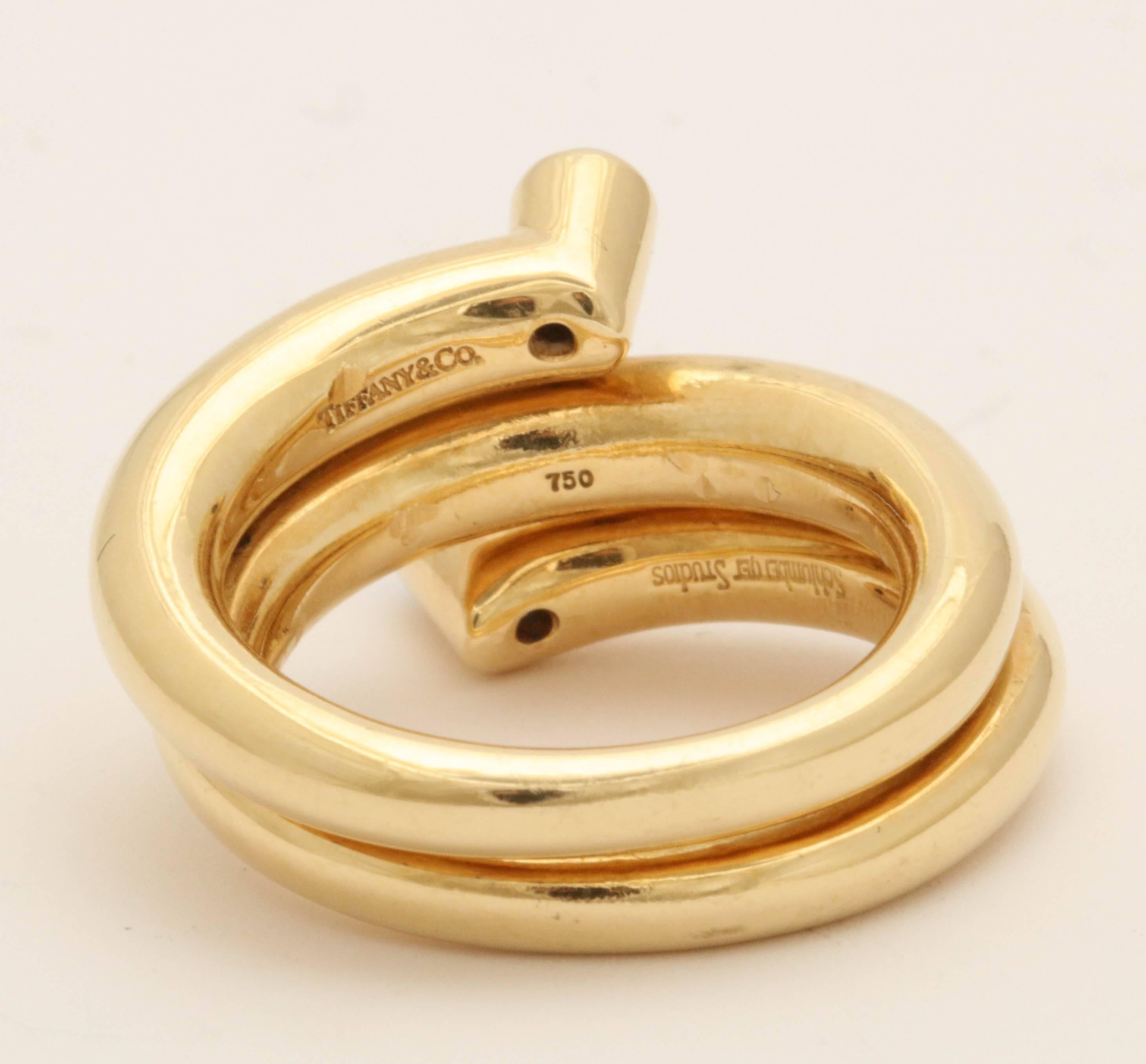 Tiffany & Co. Schlumberger Sapphires Gold Unisex High Polish Ring 4