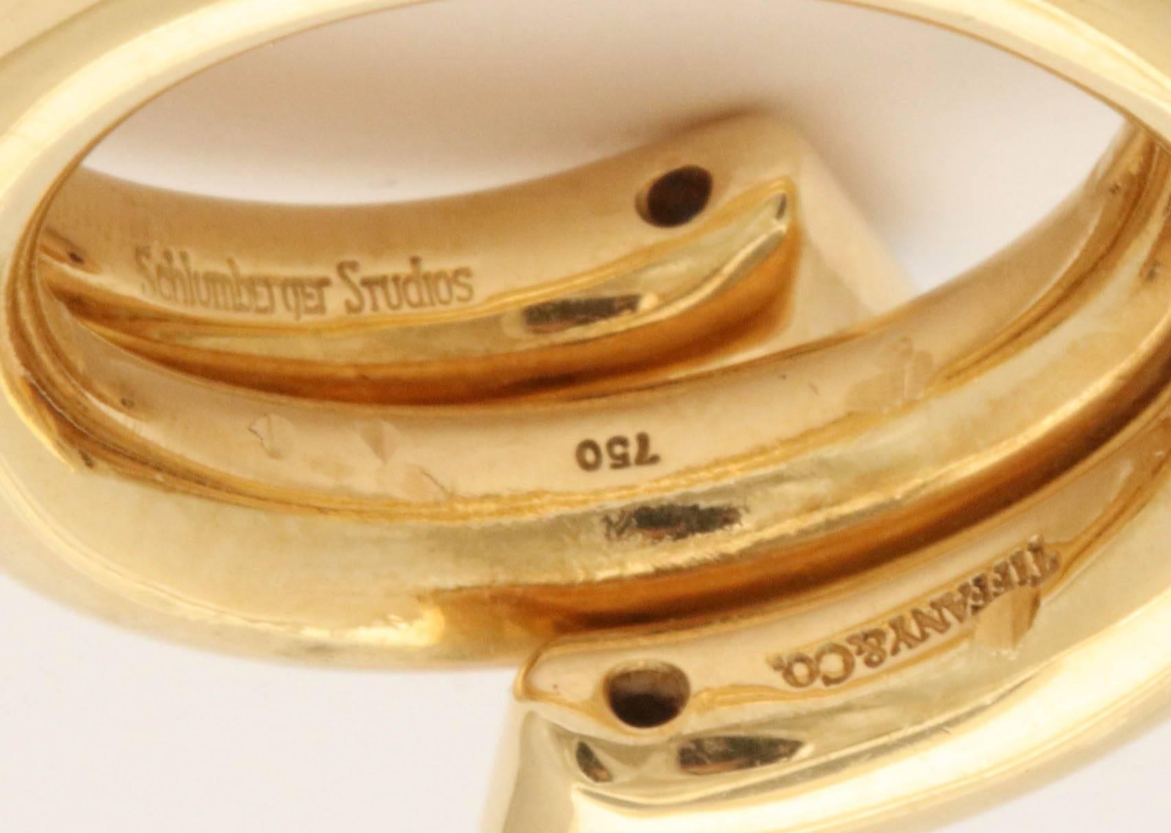 Tiffany & Co. Schlumberger Sapphires Gold Unisex High Polish Ring 6
