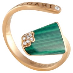 Bvlgari Gelati 18K Rose Gold Diamond and Malachite Ring